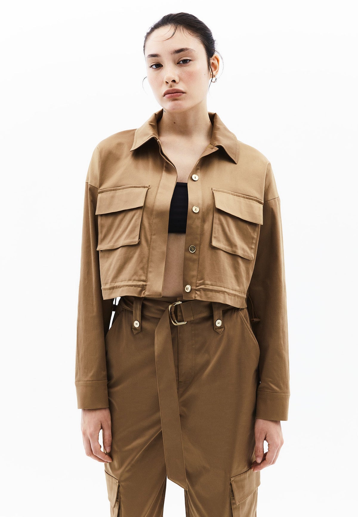 Oversize Pocket Detailed Cropped Shirt - ERMINE