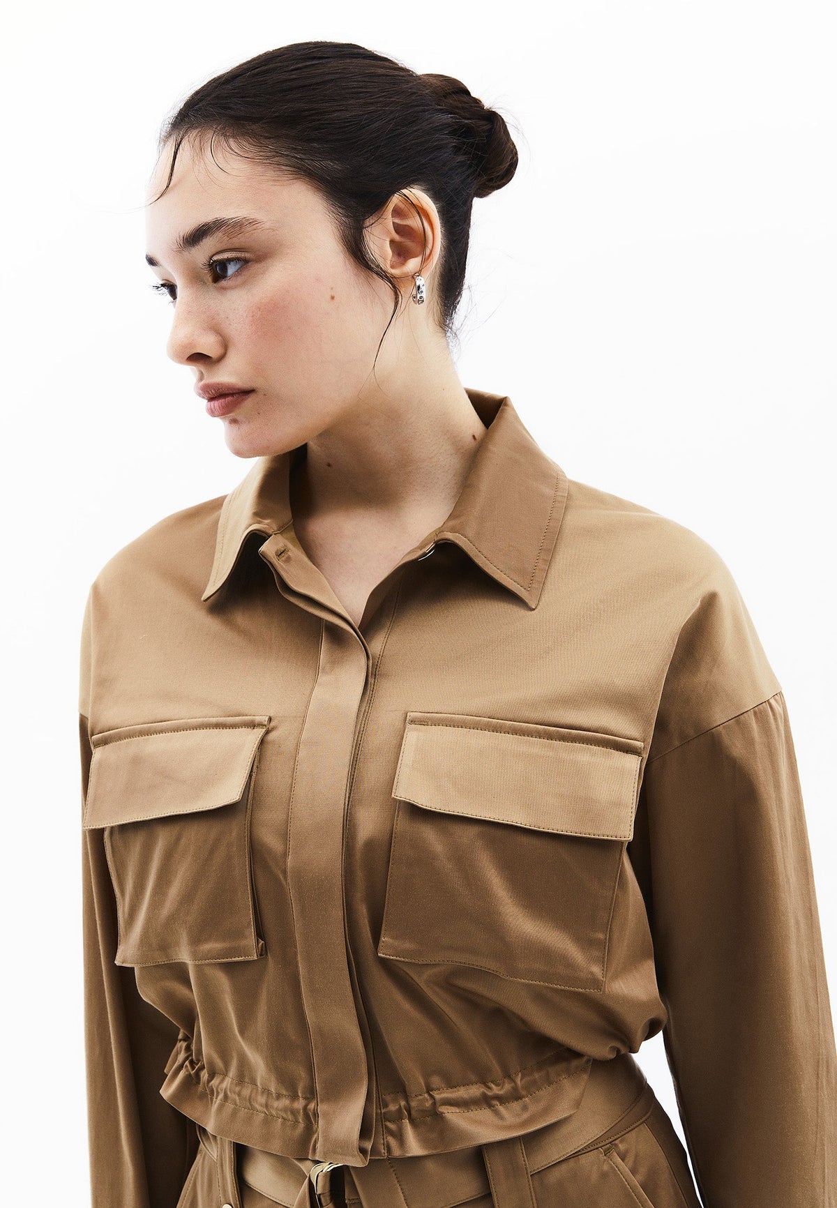 Oversize Pocket Detailed Cropped Shirt - ERMINE
