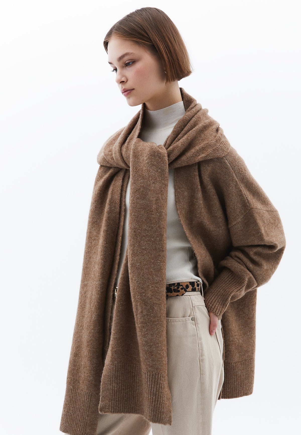 Long Sleeve Tunic Cardigan - ERMINE