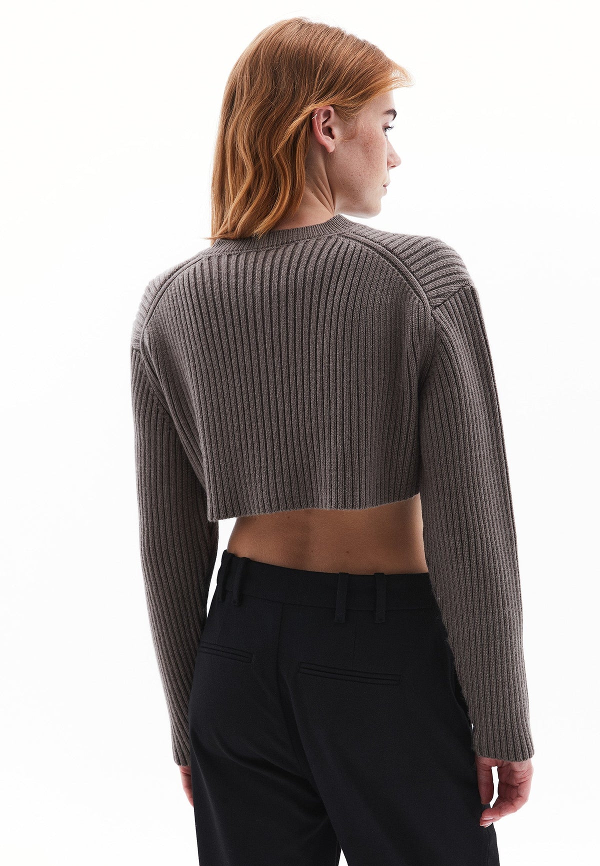 Cropped Cardigan With Zipper Detail And Raglan Sleeve - FALCON