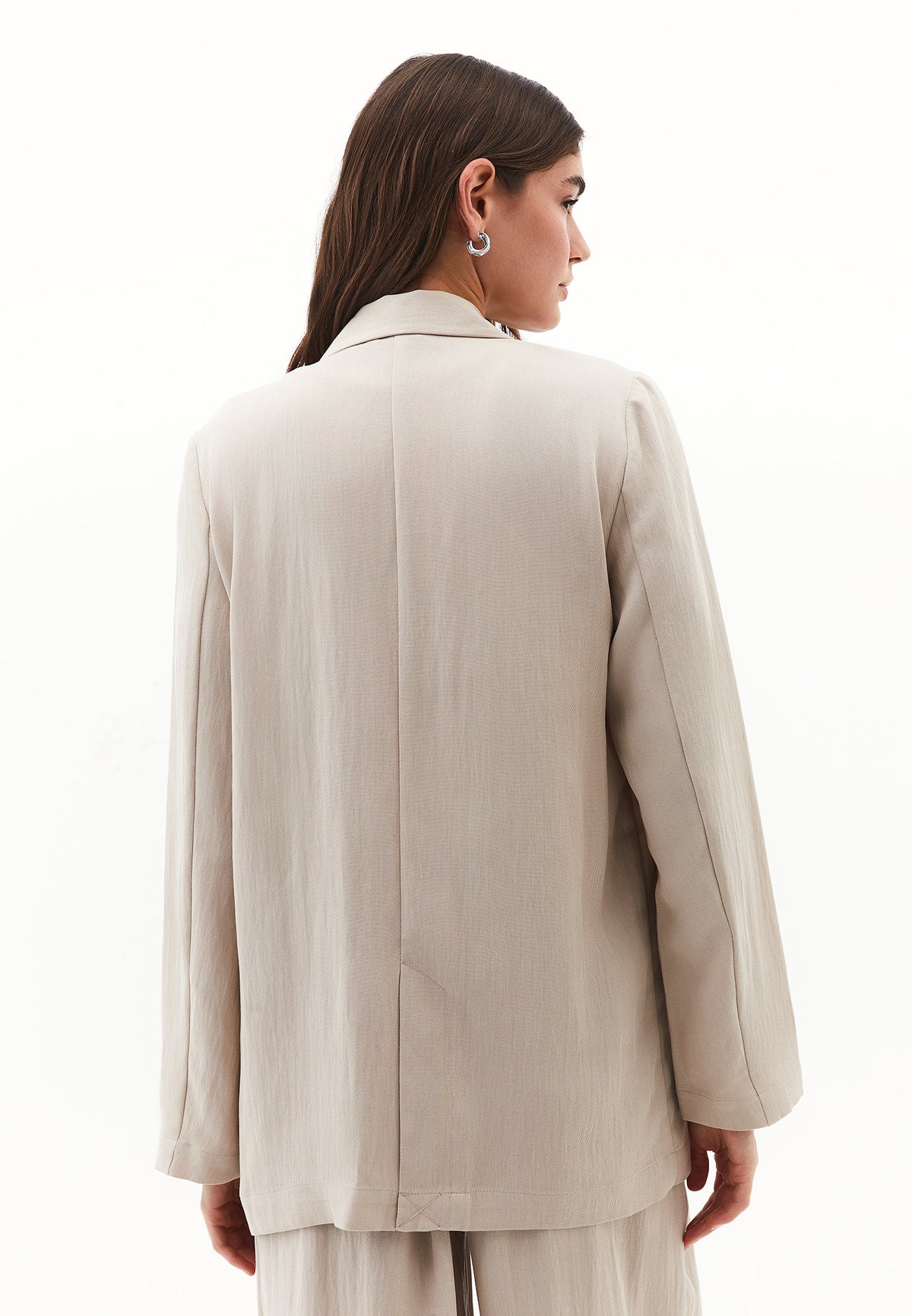 Double Breasted Blazer Jacket - FEATHER GRAY