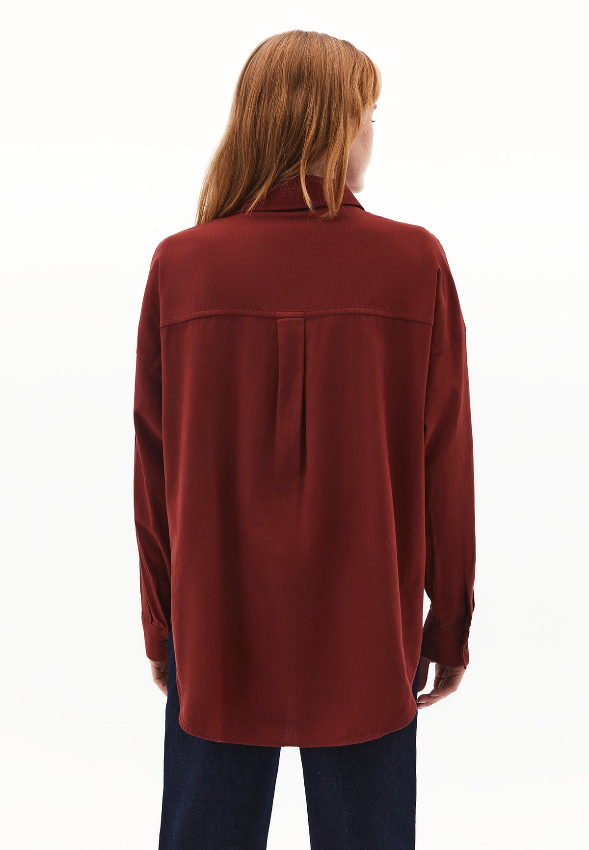 High Neck T-Shirt With Zipper Detail - FIRED BRICK