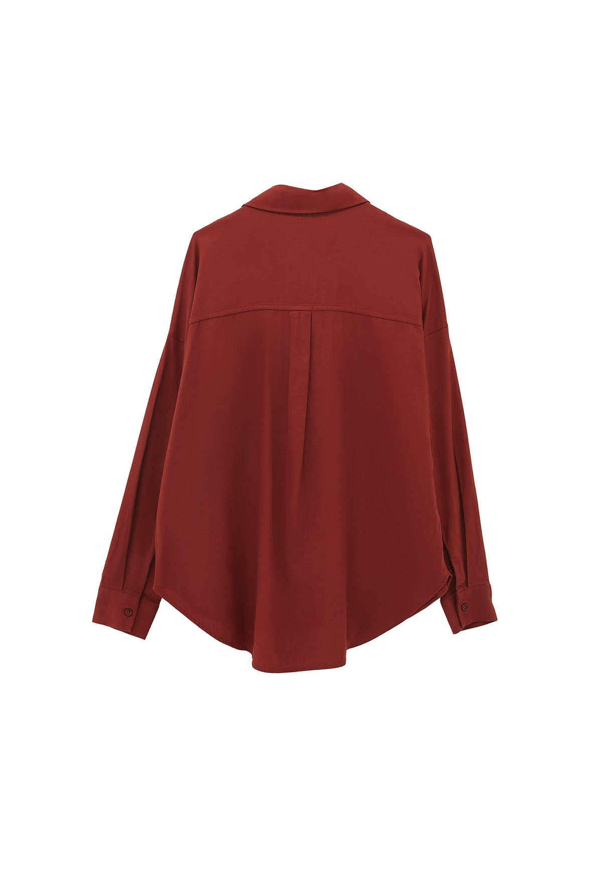 High Neck T-Shirt With Zipper Detail - FIRED BRICK