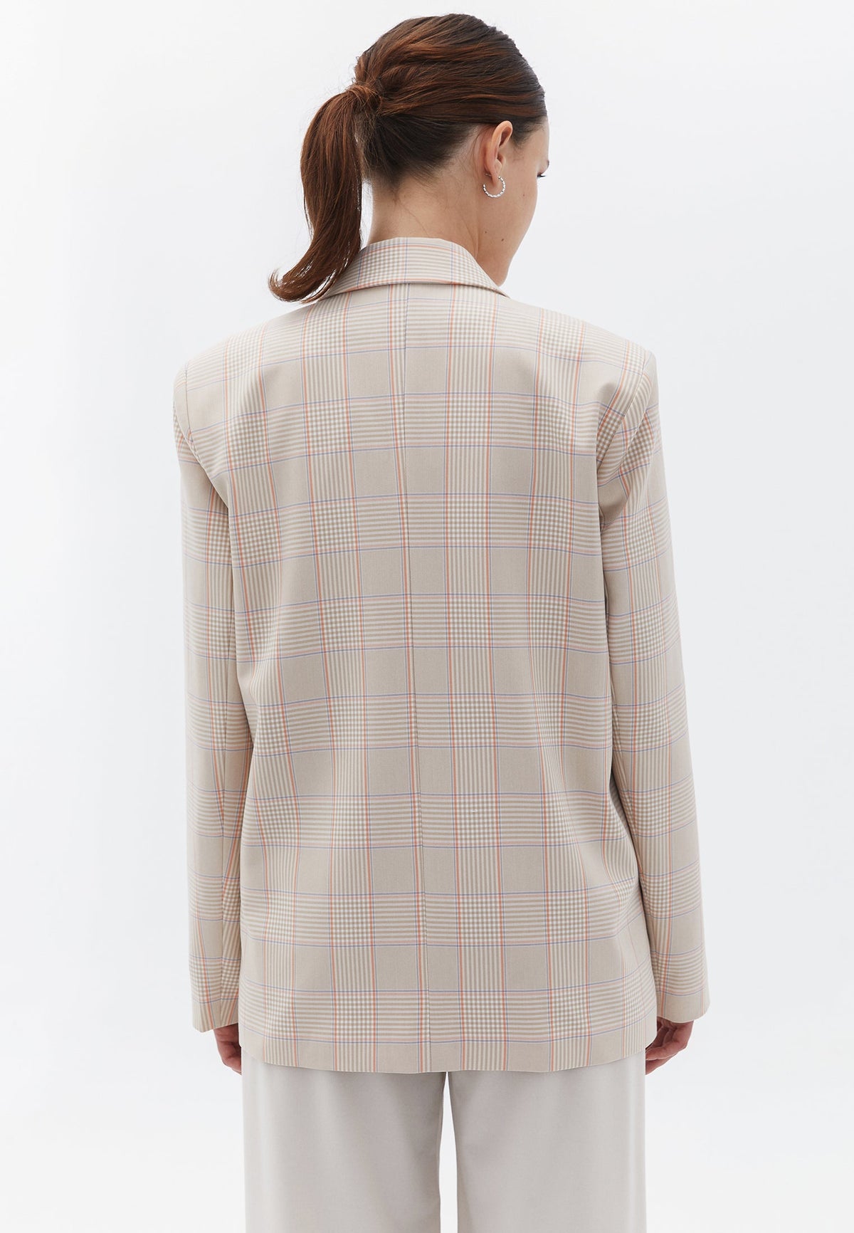 Crossover Oversize Long Sleeve Jacket - FRENCH OAK CHECK