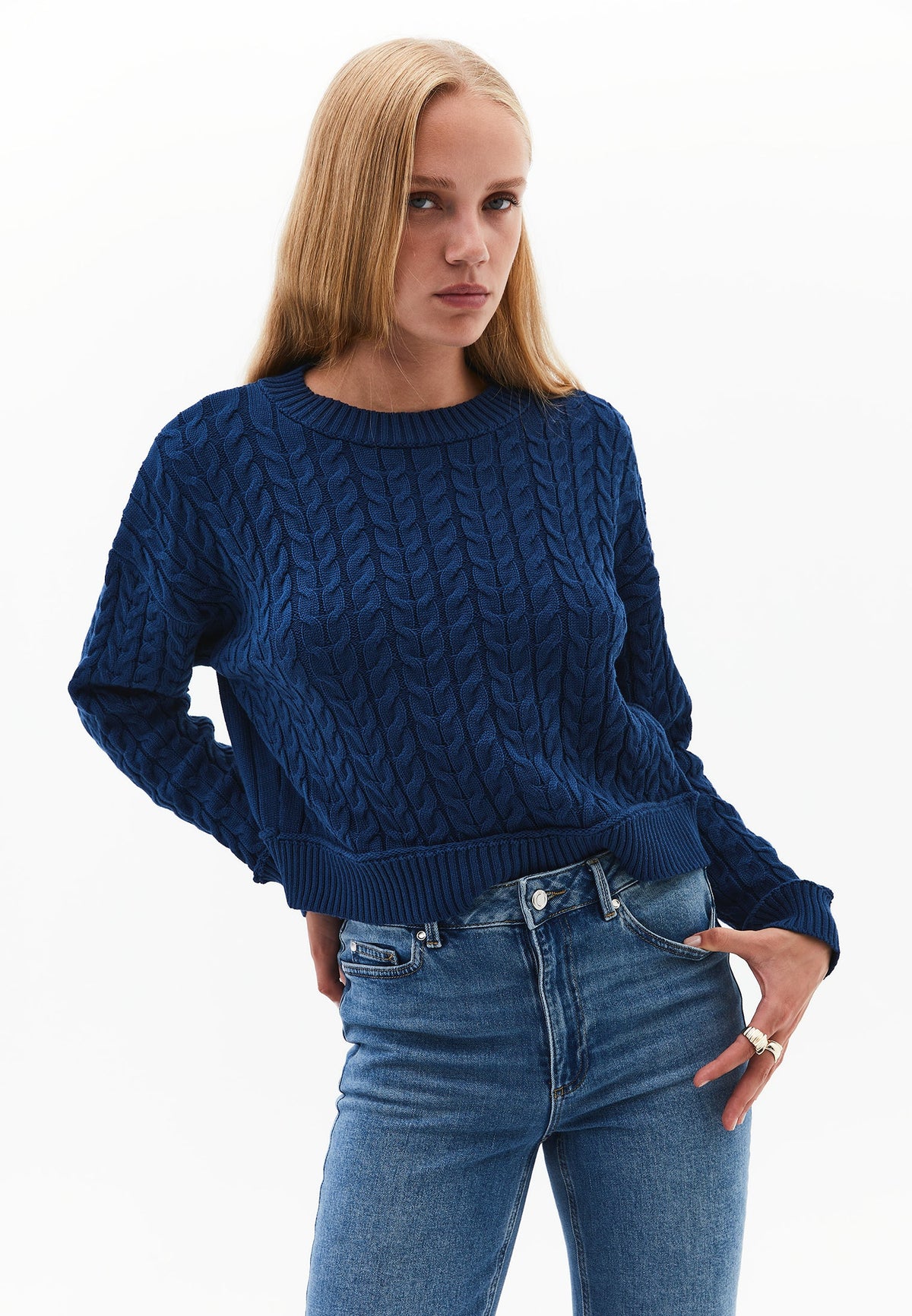 Sweater With Knitted Details - GIBRALTAR SEA