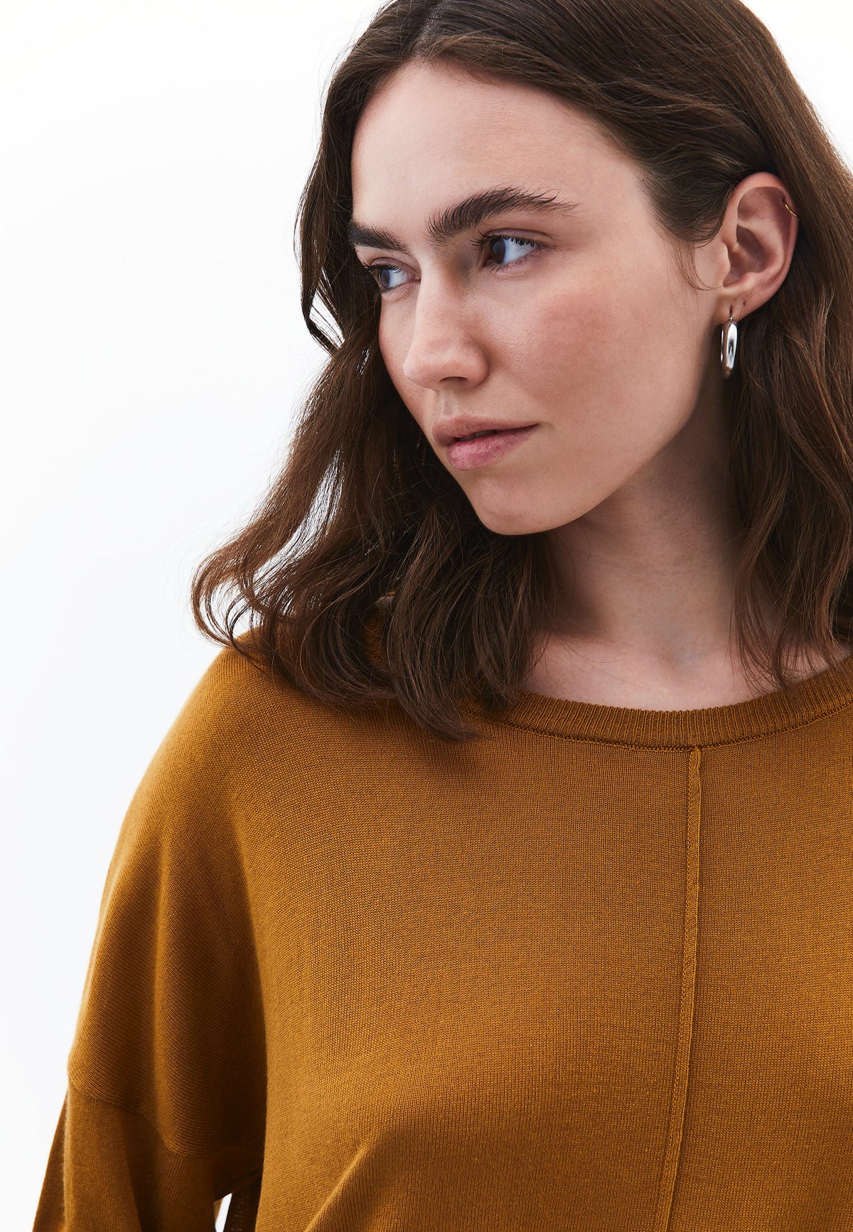 Winter Boat Neck Sweater - GOLDEN BROWN