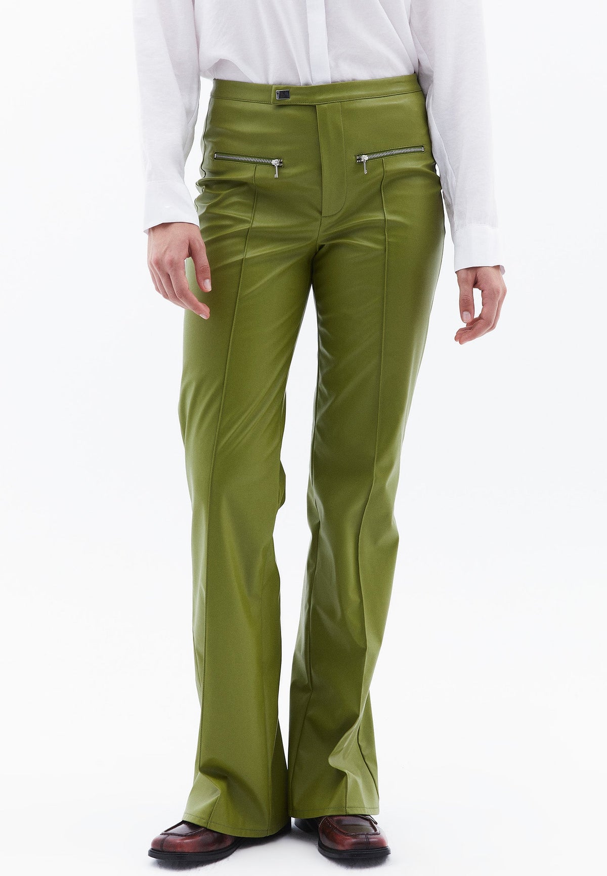 Women Bottom Wear Regular Waist Flared Trousers - GOLDEN CYPRESS