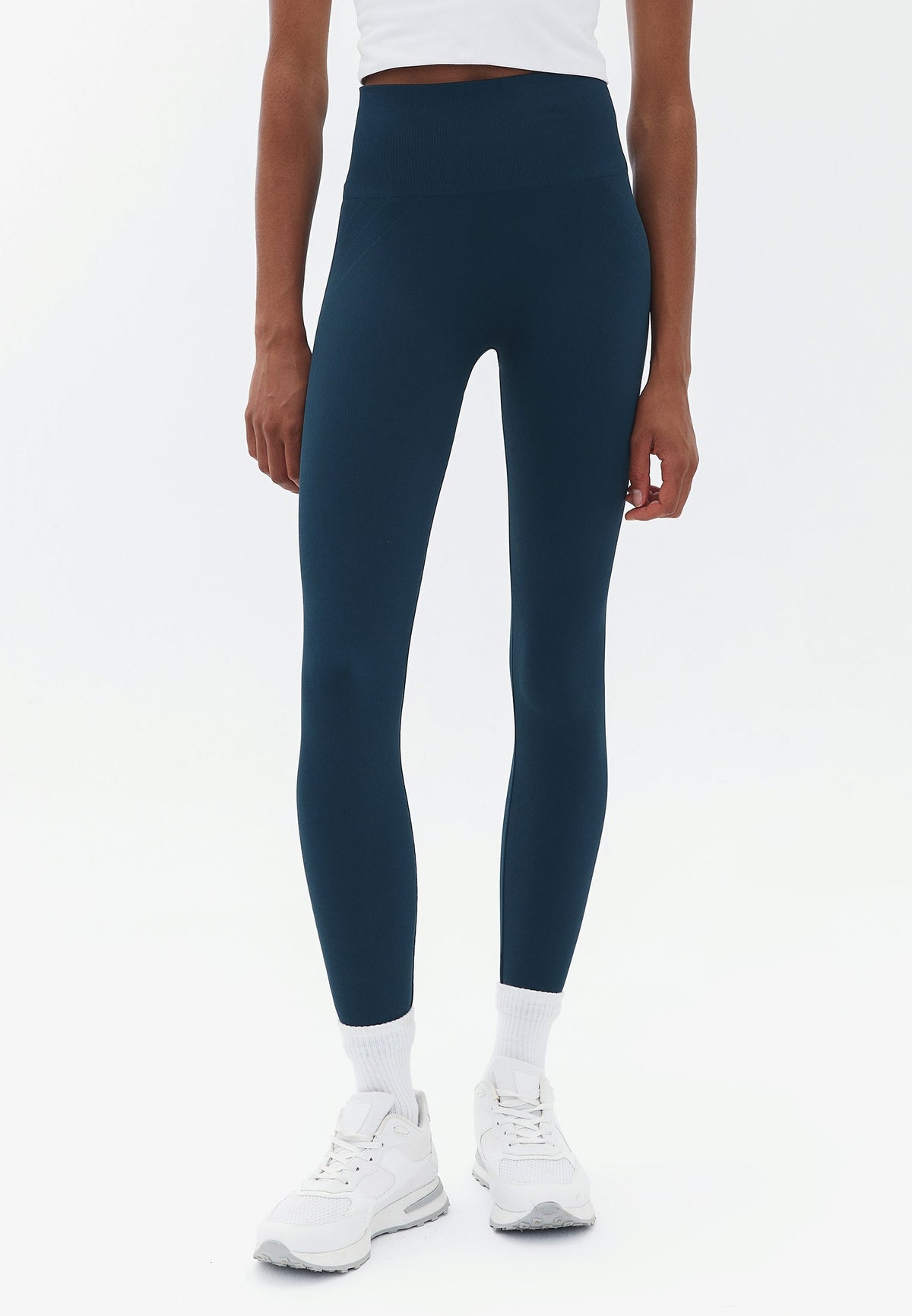 High Waist Ankle Cut Leggings - GREEN GABLES