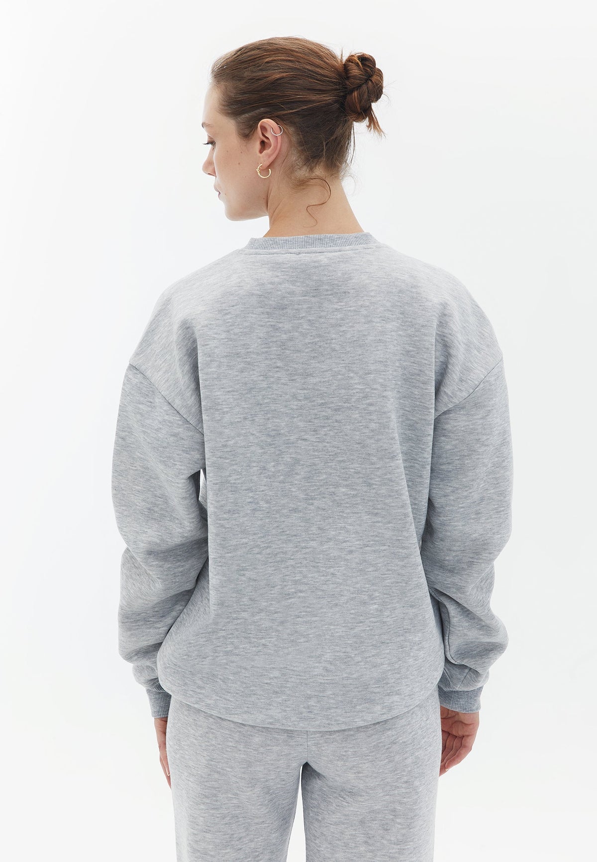 Crew Neck Sweatshirt - GREY MELANGE