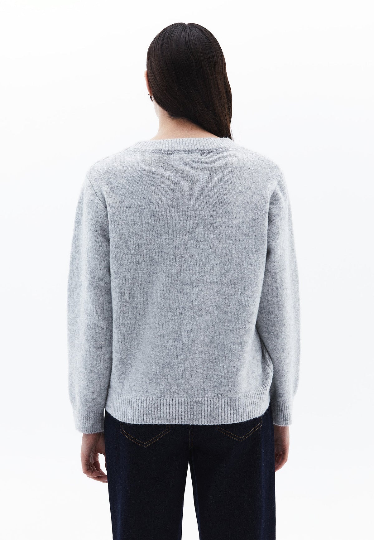 Crew Neck Sweater - GREY MELANGE
