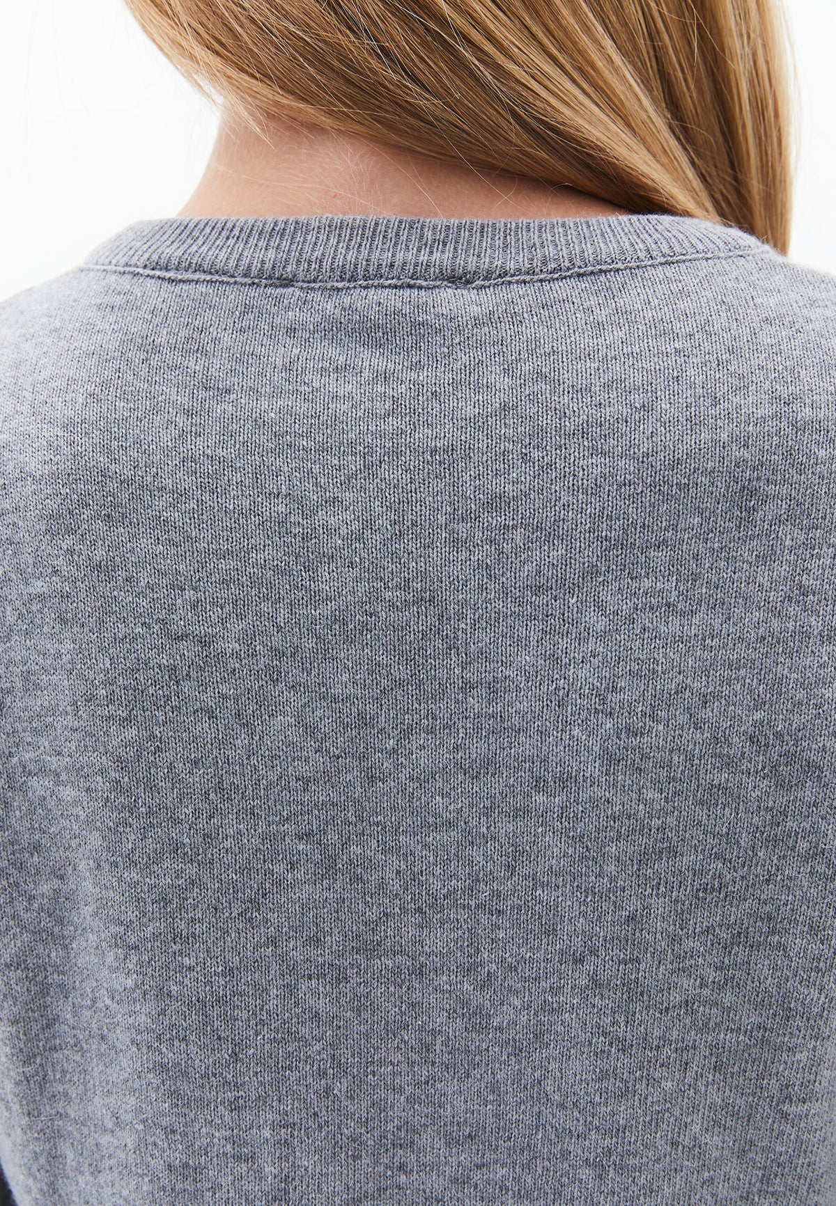 Crew Neck Long Sleeve Sweater - GREY MELANGE