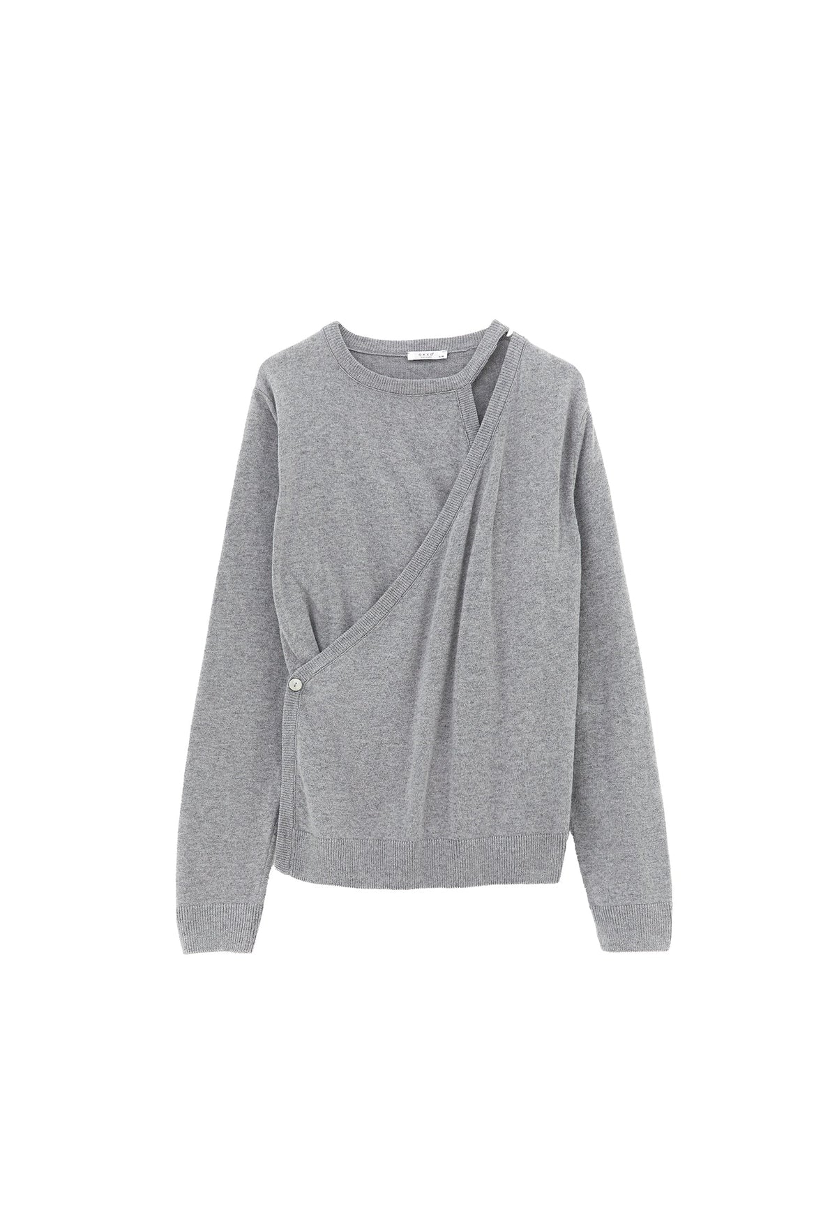 Crew Neck Long Sleeve Sweater - GREY MELANGE