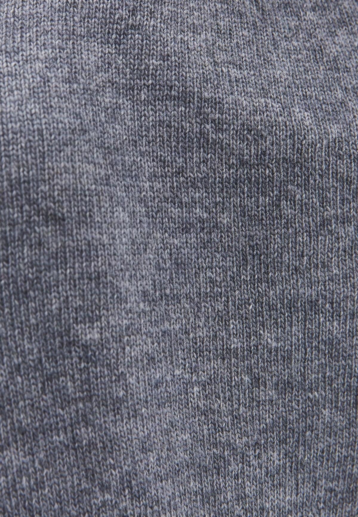 Long V-Neck Knit Sweater With Cashmere Blend - GREY MELANGE