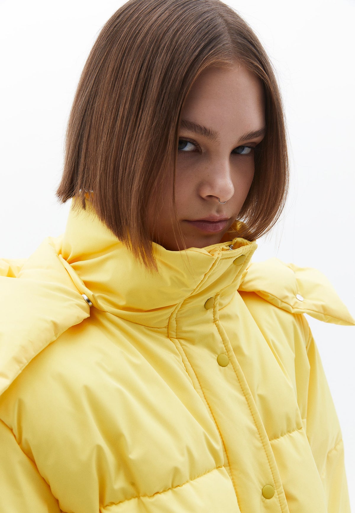 Midi Length Hooded Coat - HABANERO GOLD