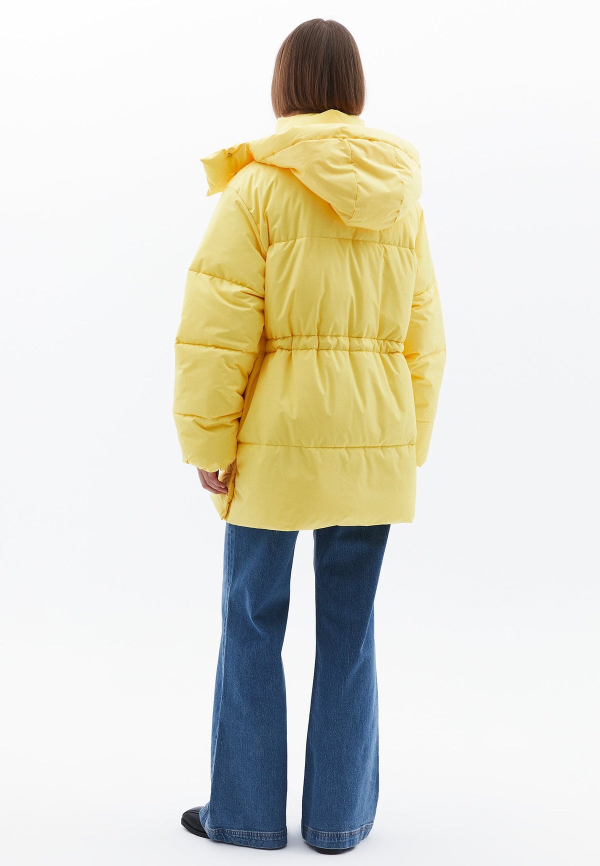 Midi Length Hooded Coat - HABANERO GOLD
