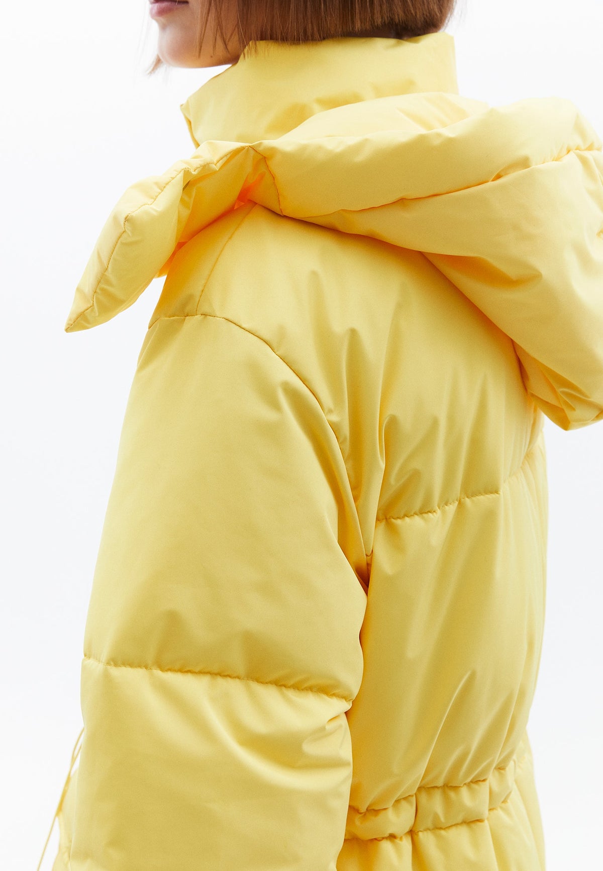 Midi Length Hooded Coat - HABANERO GOLD