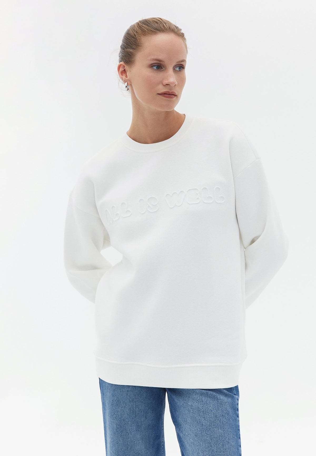 Oversize Tunic Sweatshirt - ICE MILK