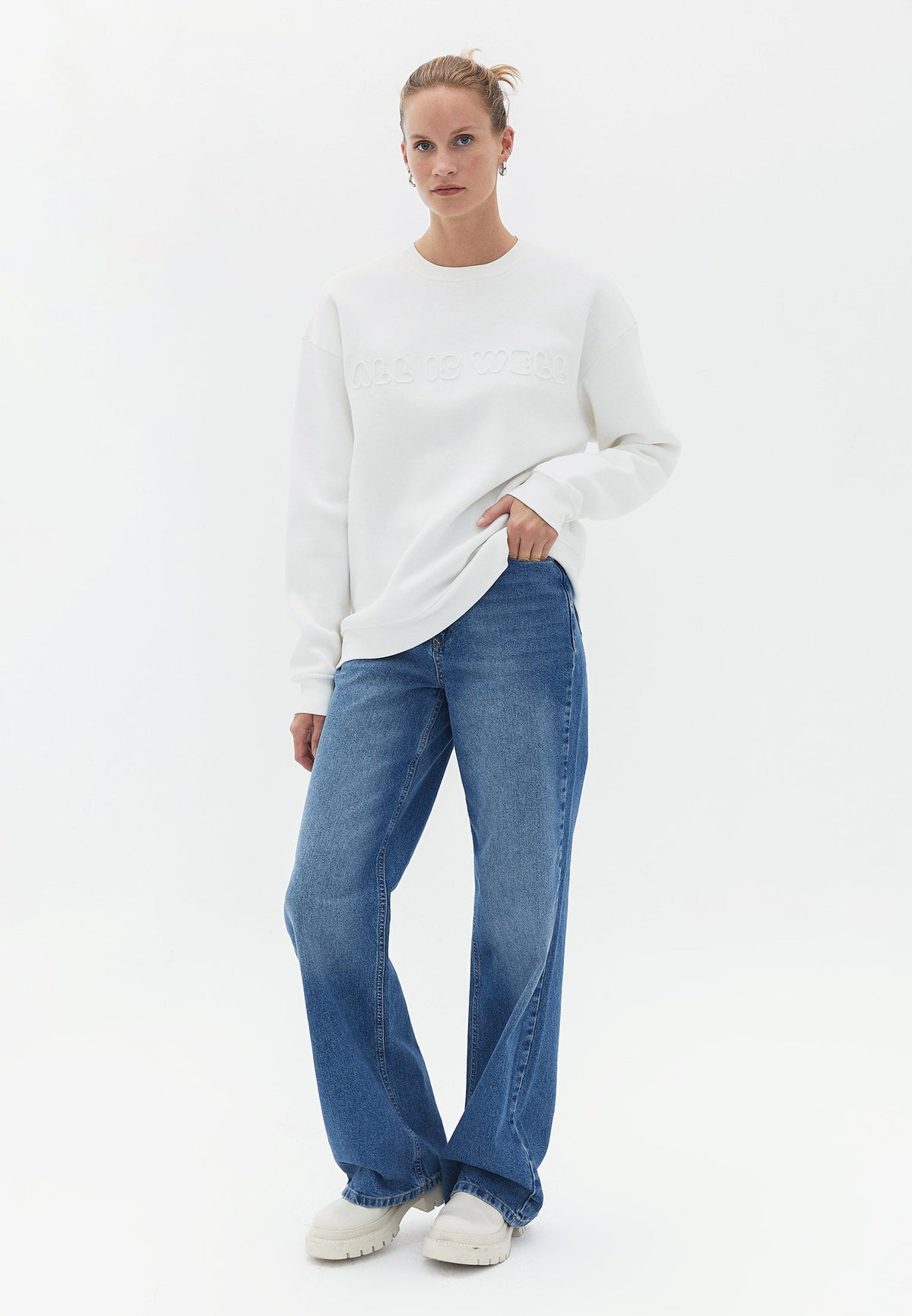 Oversize Tunic Sweatshirt - ICE MILK