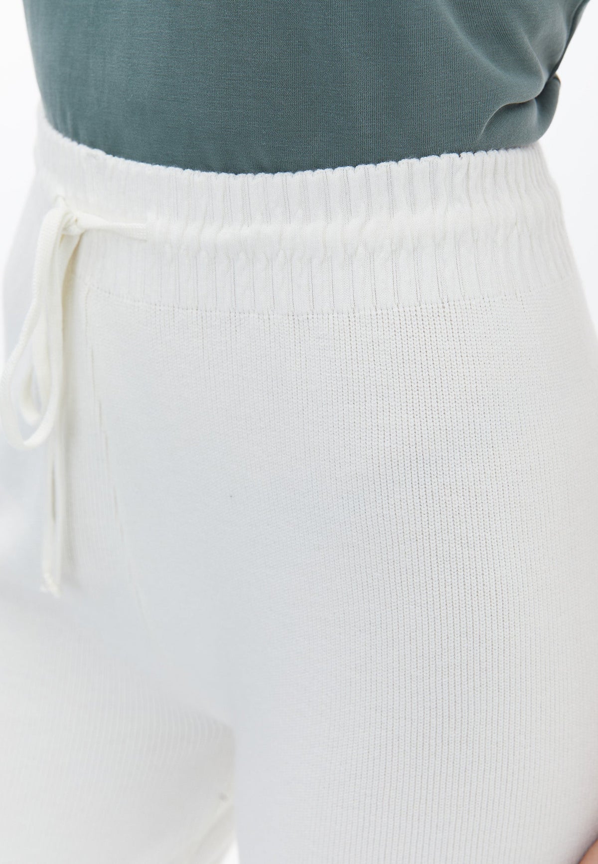 High Waist Jogger Pants - ICE MILK