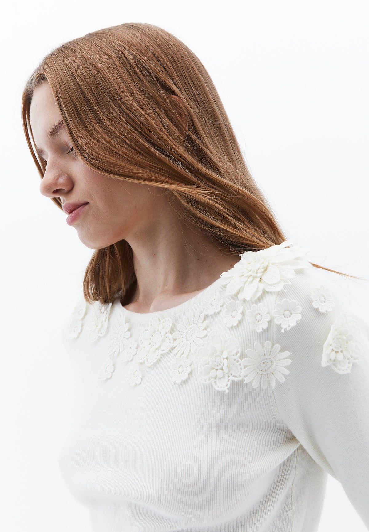Boat Neck Raglan Sleeve Sweater - ICE MILK