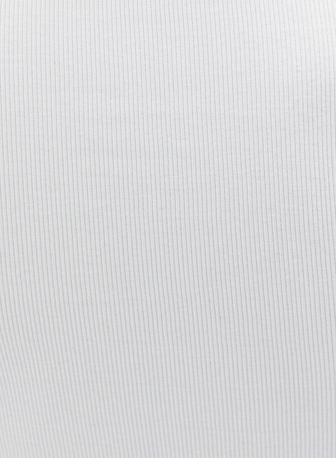 High Neck Long Sleeve Bodycon T-Shirt - ICE MILK