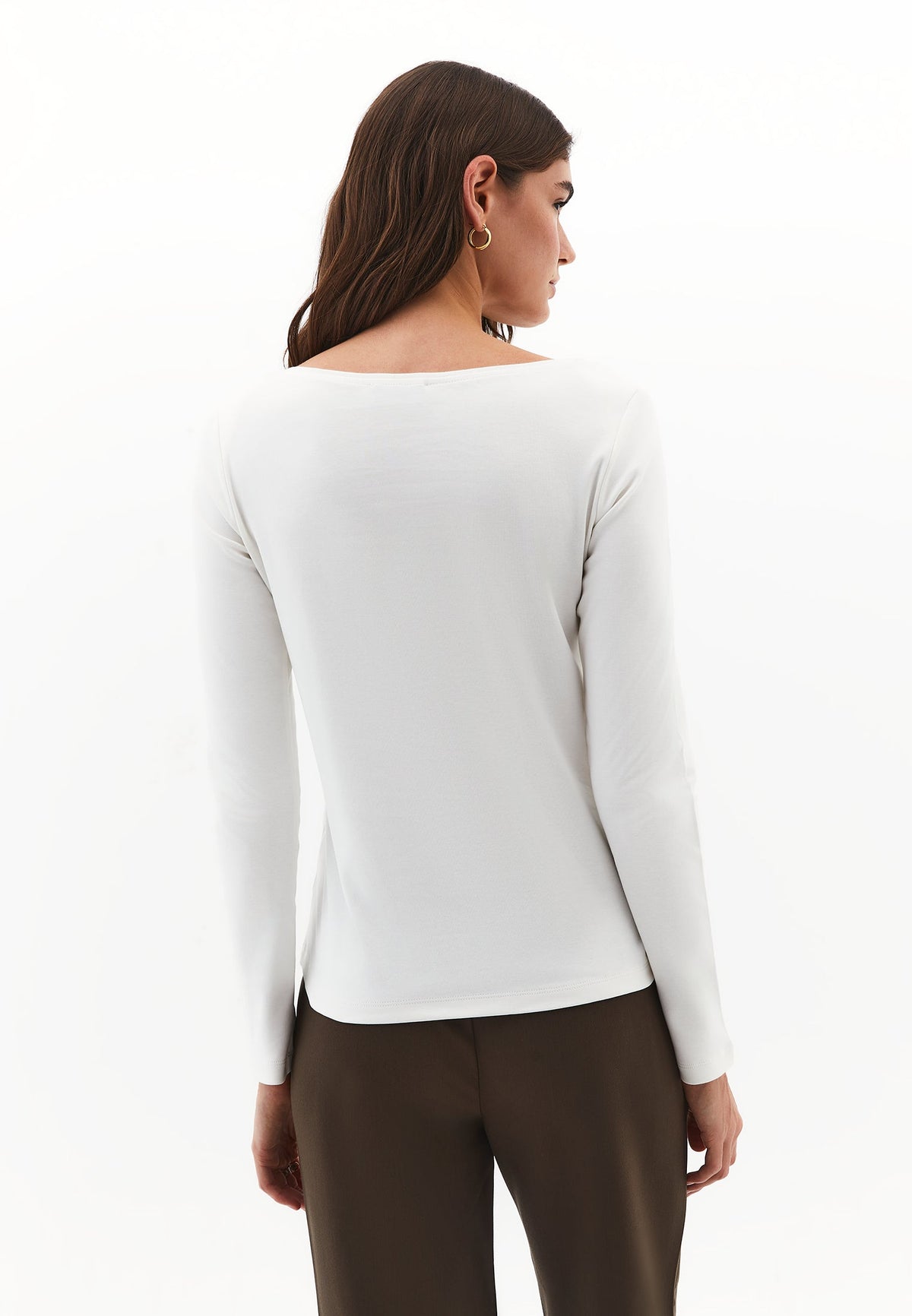Boat Neck T-Shirt - ICE MILK