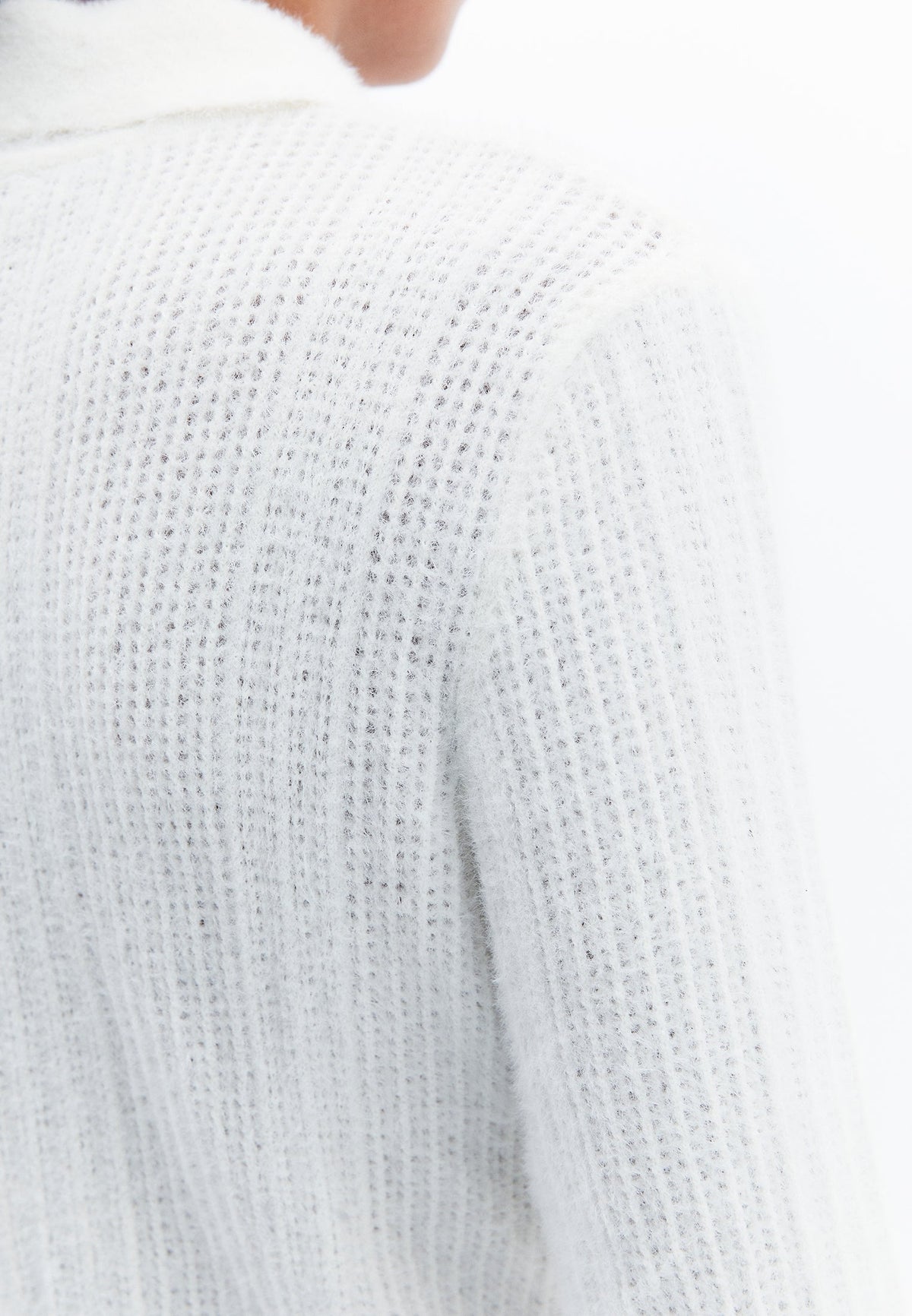 Sweater With Polo Collar And Knit Details - ICE MILK