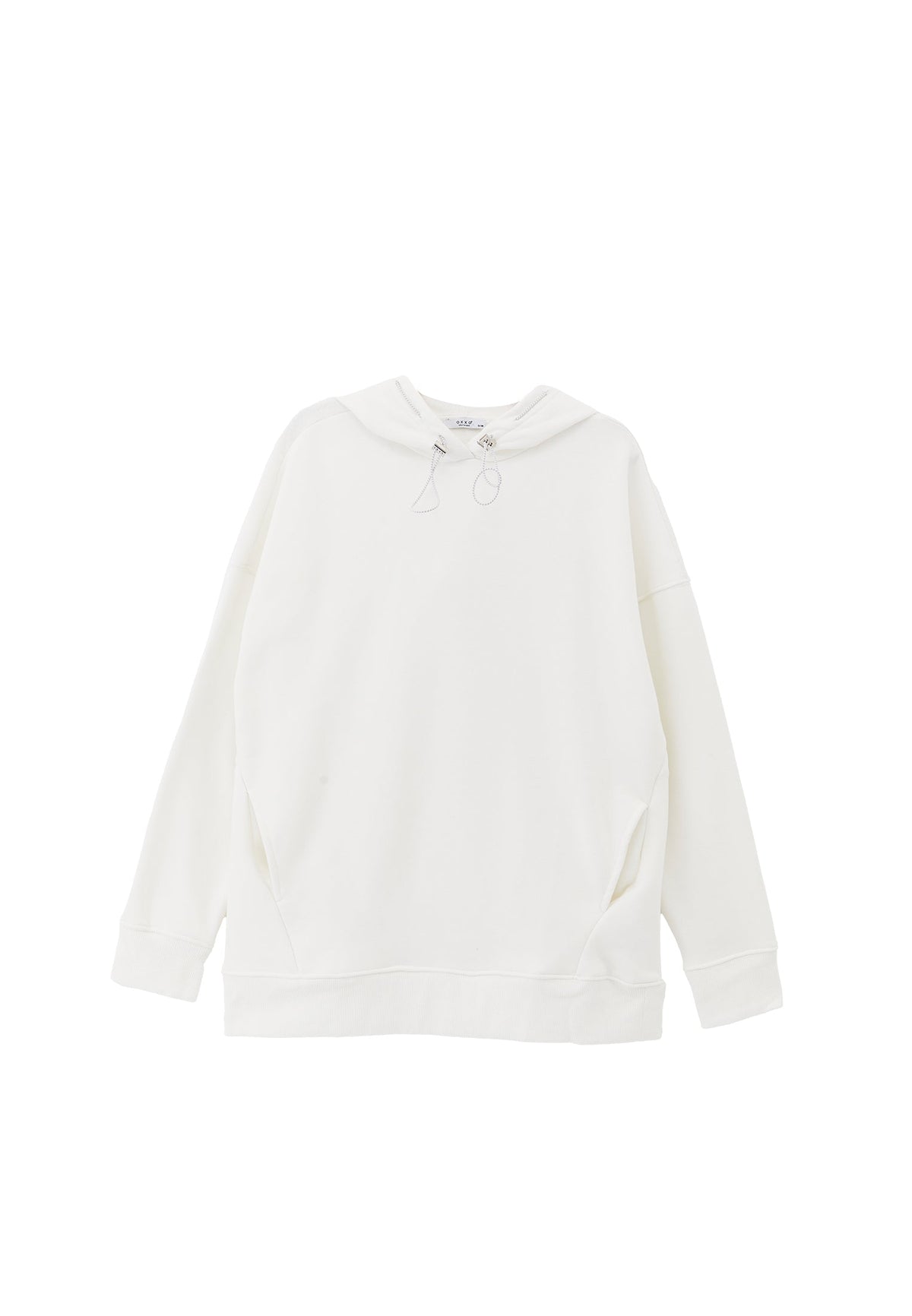 Crew Neck Long Sleeve Sweatshirt With Pocket Detail - ICE MILK