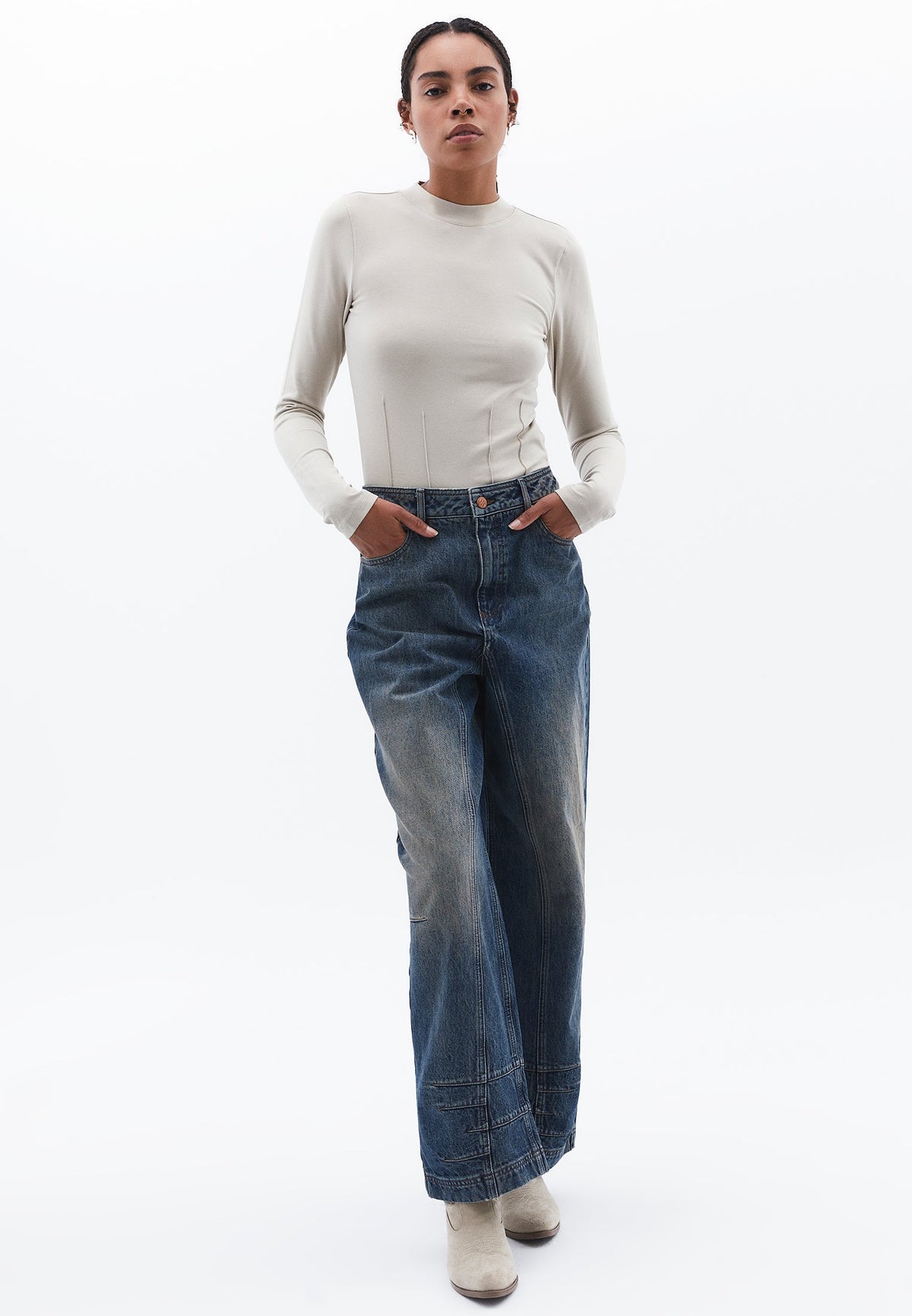 High Neck Long Sleeve T-Shirt - ISLAND FOSSIL