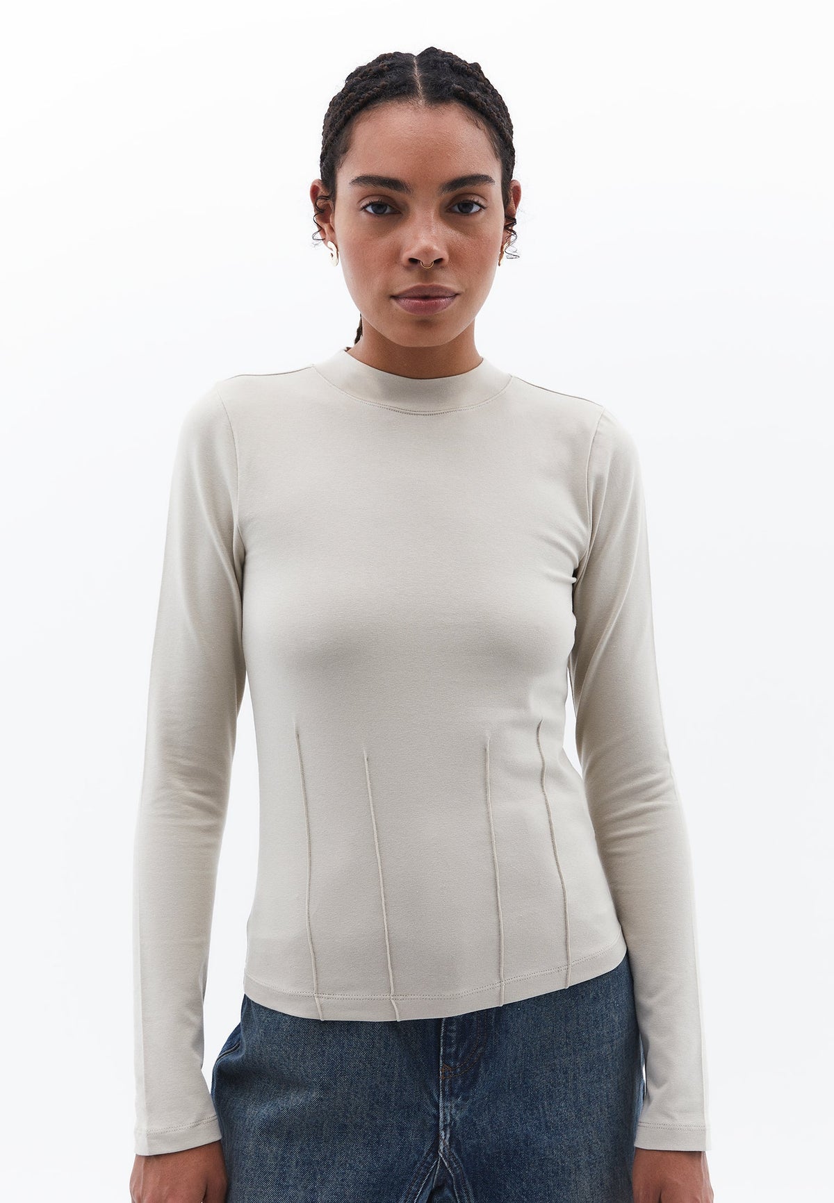 High Neck Long Sleeve T-Shirt - ISLAND FOSSIL