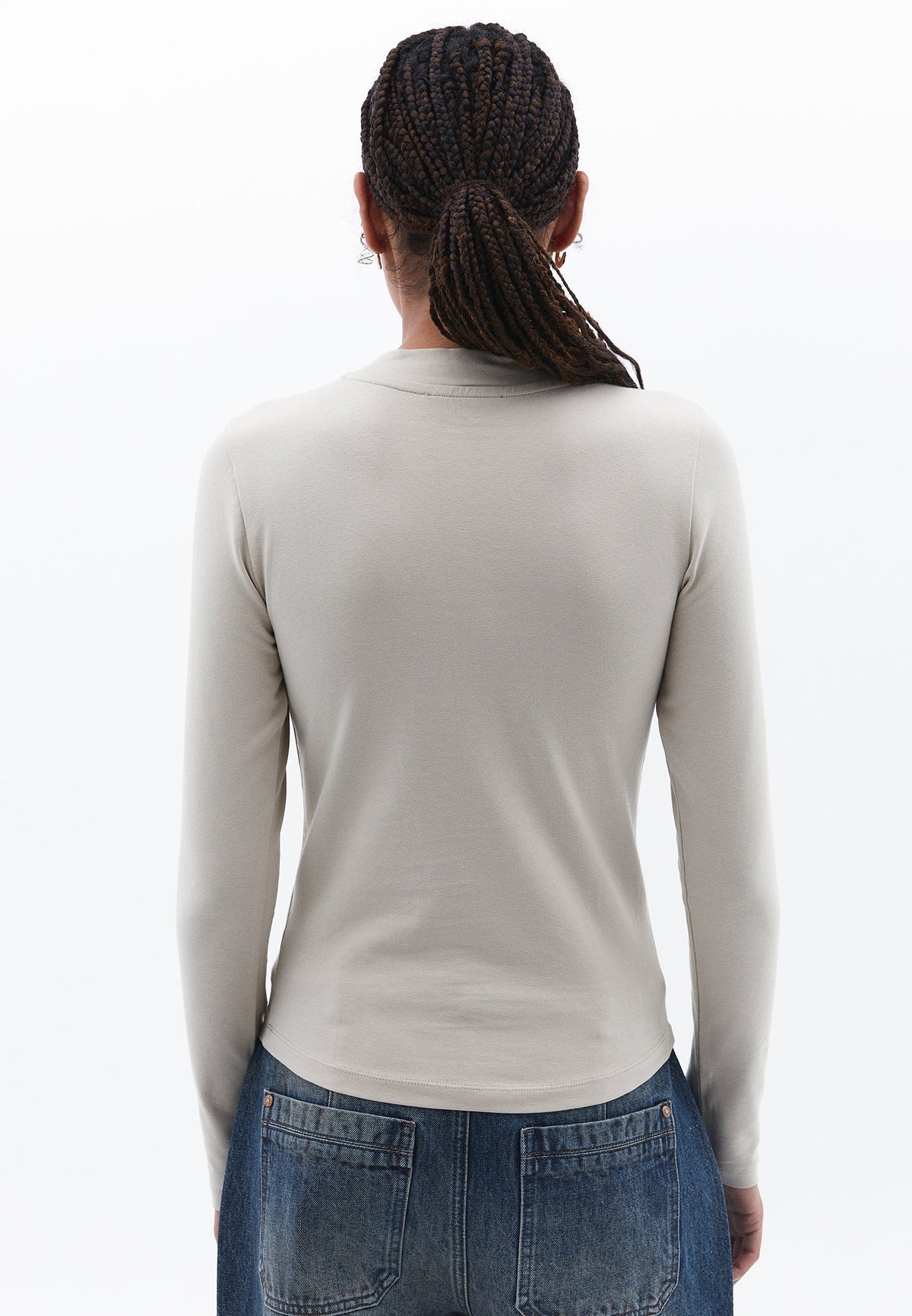 High Neck Long Sleeve T-Shirt - ISLAND FOSSIL