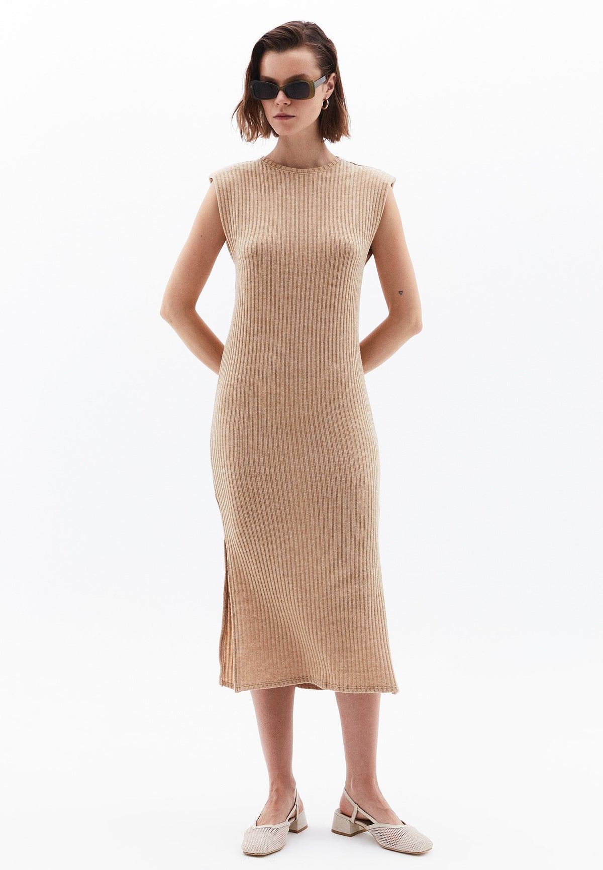 Crew Neck Long Relaxed Dress - LARK MELANGE