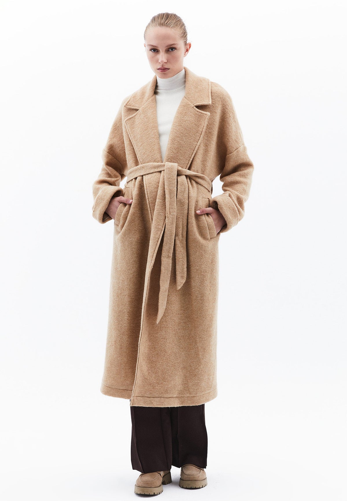 Long Oversize Coat Shirt Collar - LARK