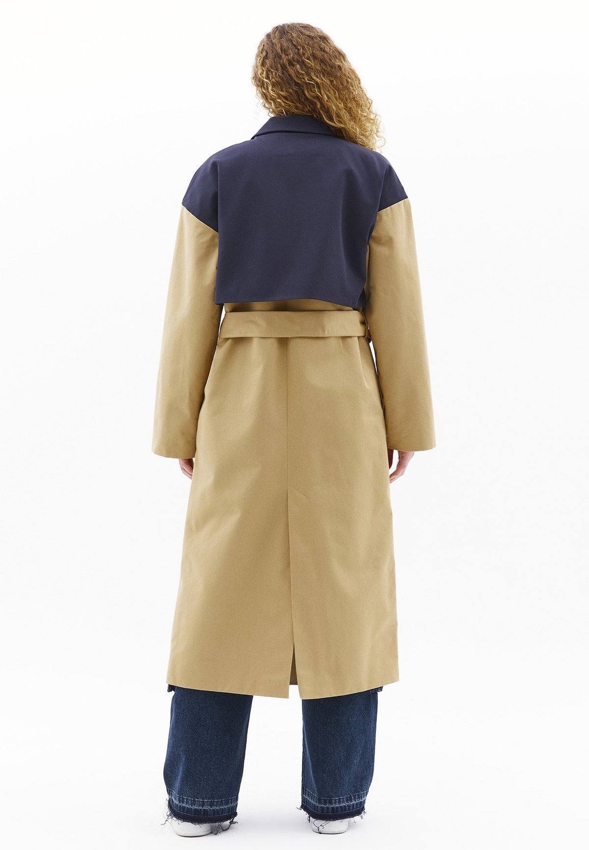 Asymmetric Collar Long Trench Coat - LARK