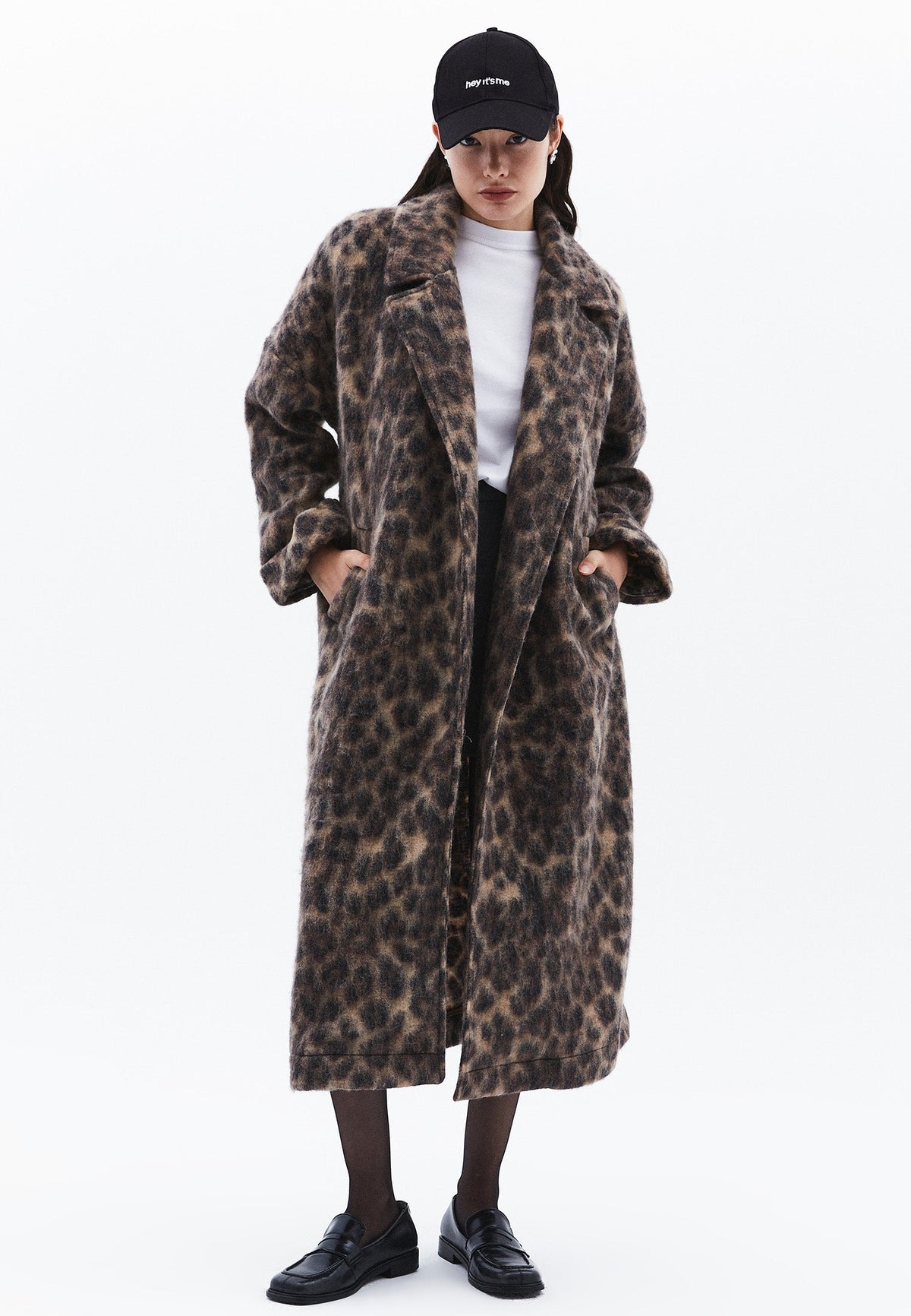 Jacquard Long Oversize Coat - LEO COMB