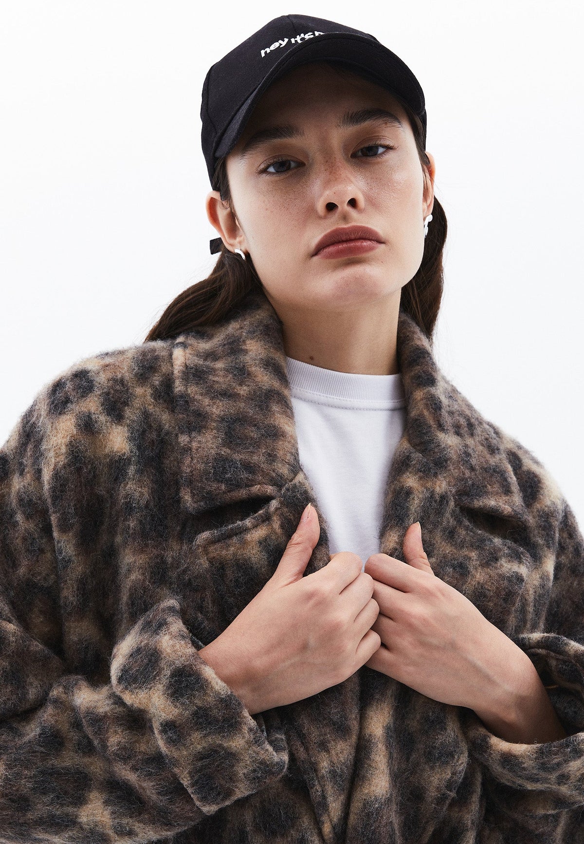 Jacquard Long Oversize Coat - LEO COMB