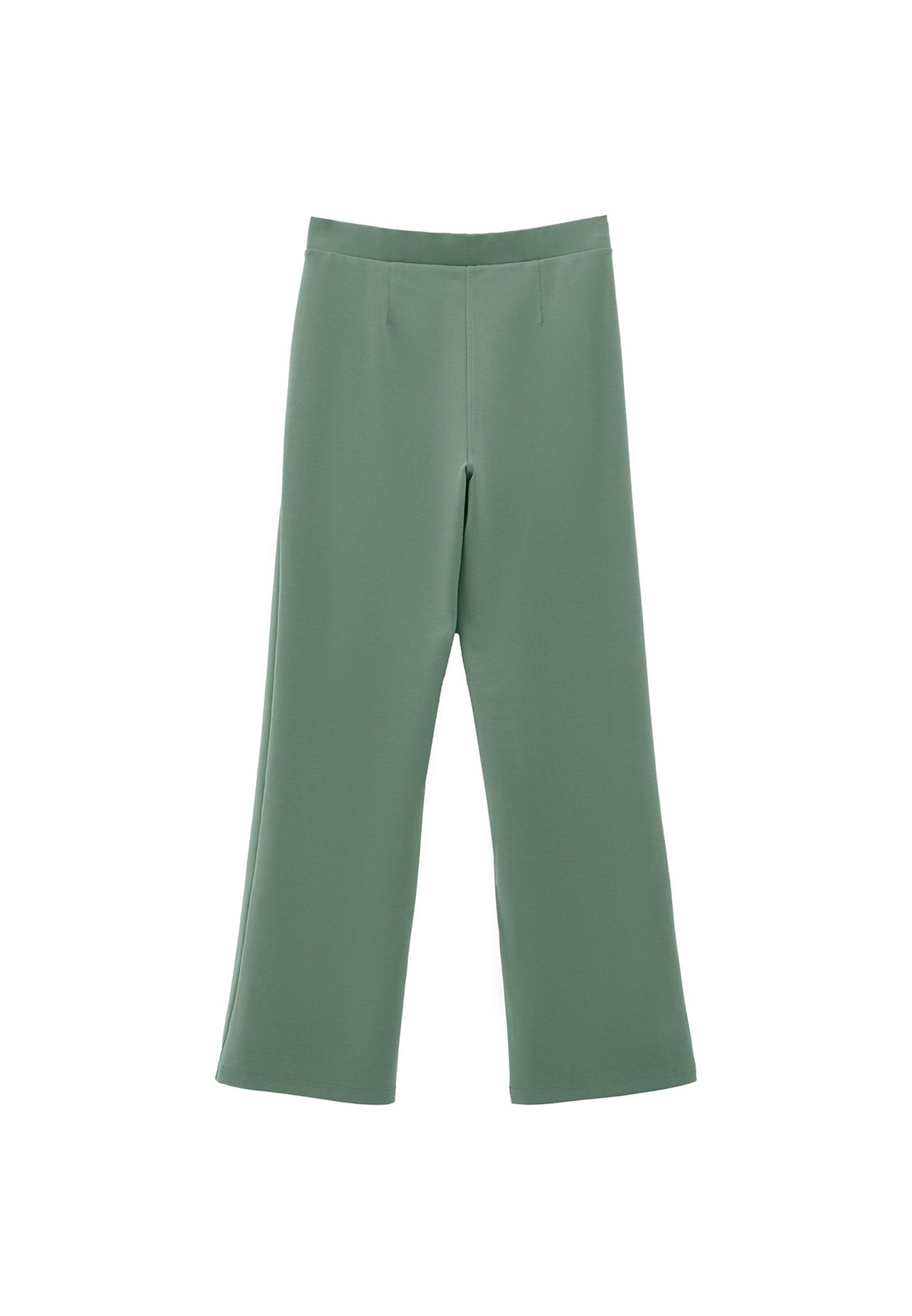 High Waist Straight Leg Elastic Waist Pants - LILY PAD