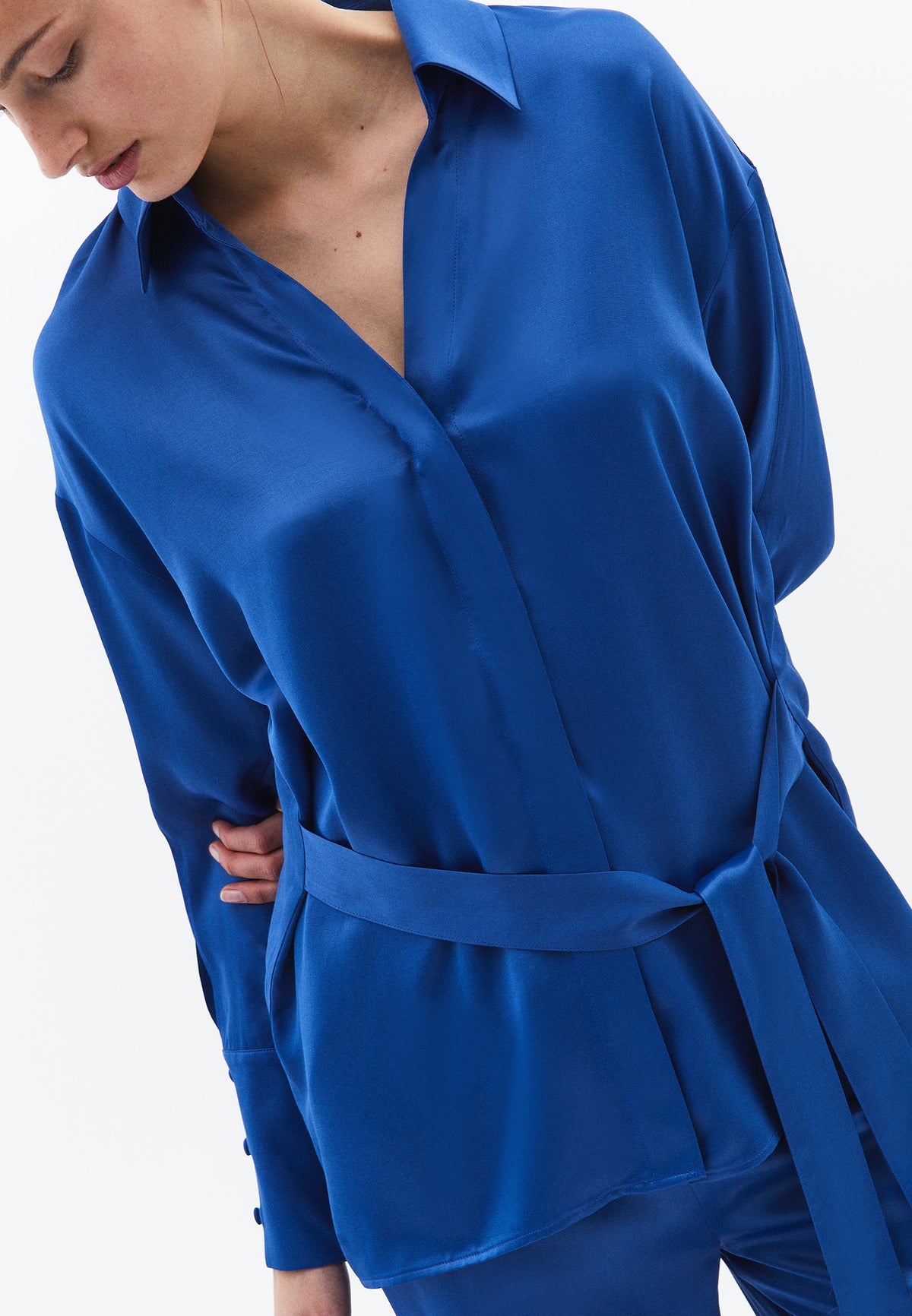Loose Fit And Slit Belted Shirt Tunic - LIMOGES