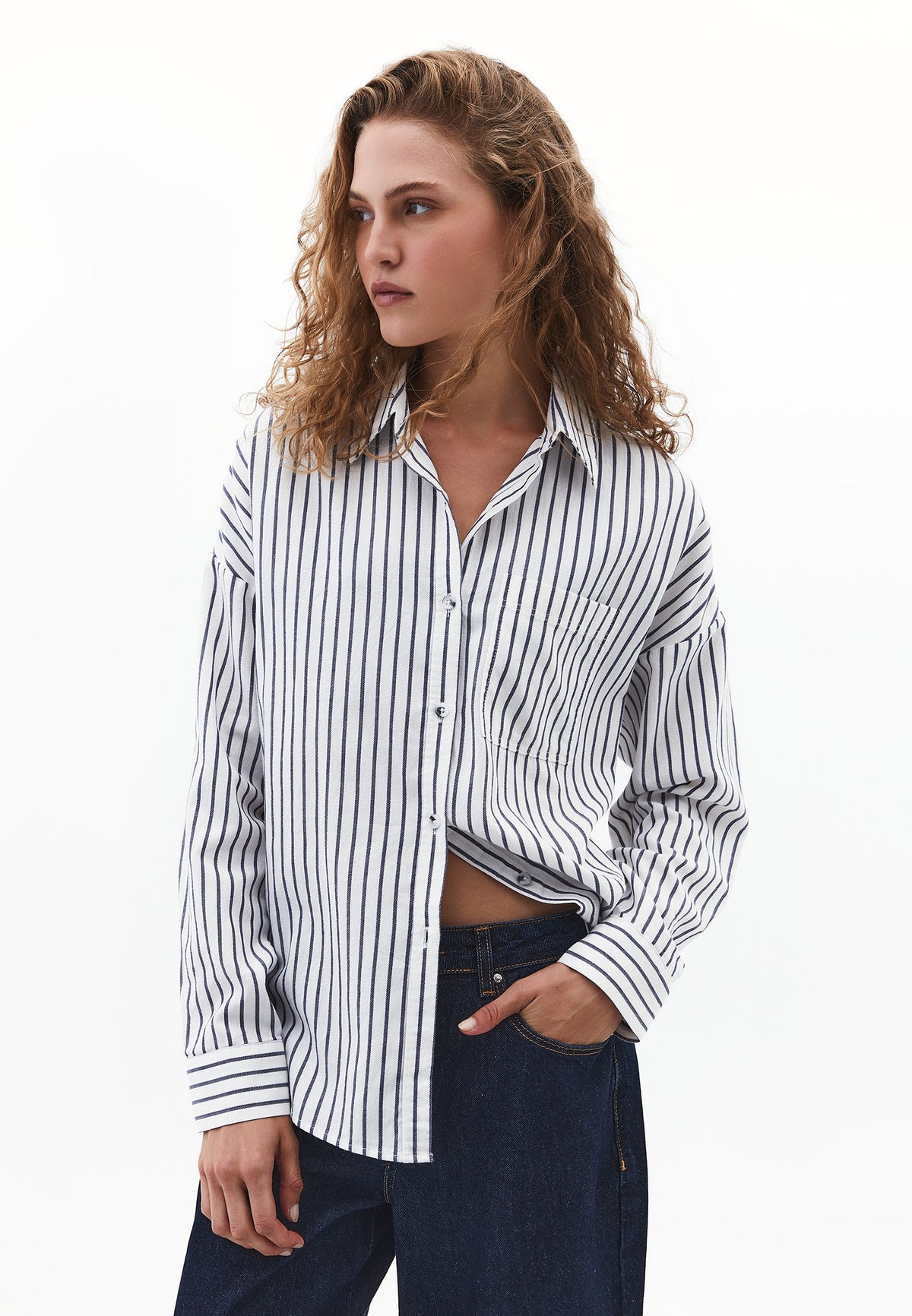 Striped Oversize Shirt - MEDIEVAL BLUE STRIPE