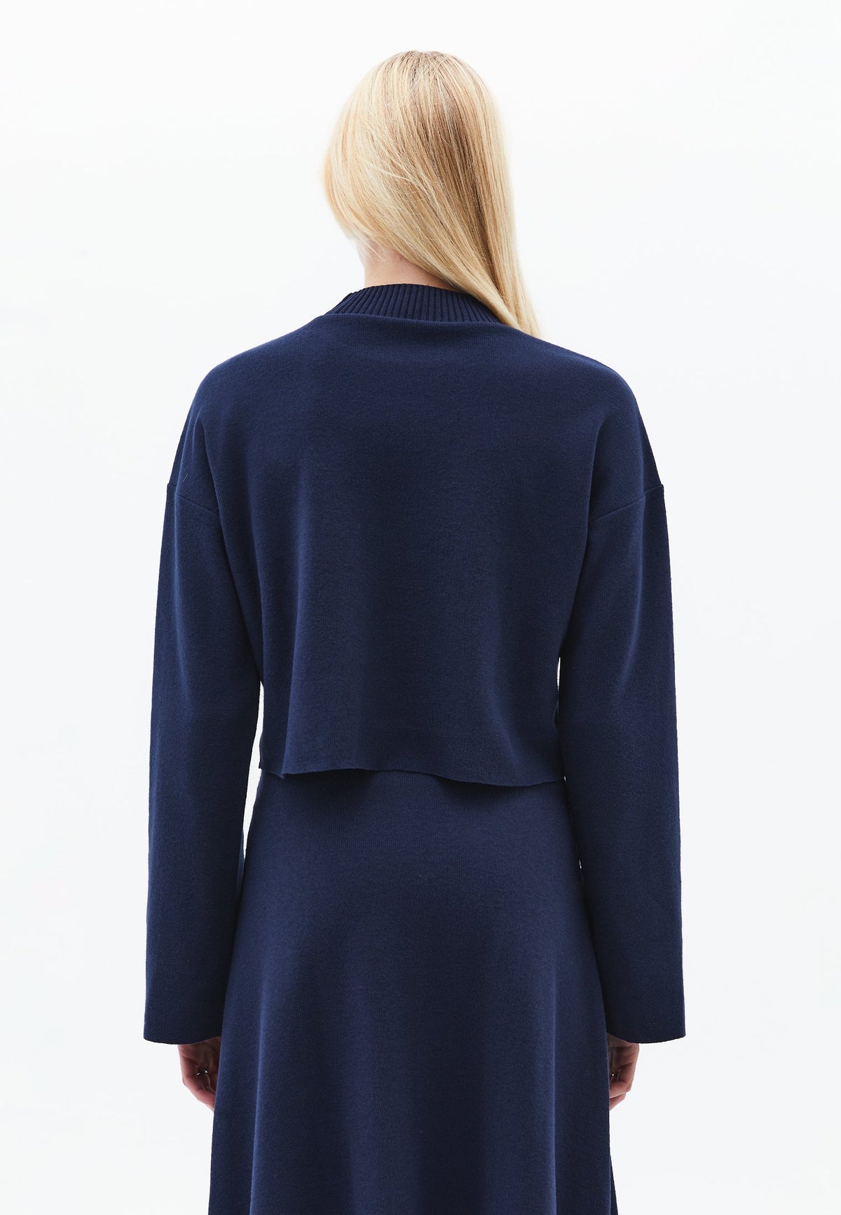 High Neck Cropped Sweater - MIDNIGHT