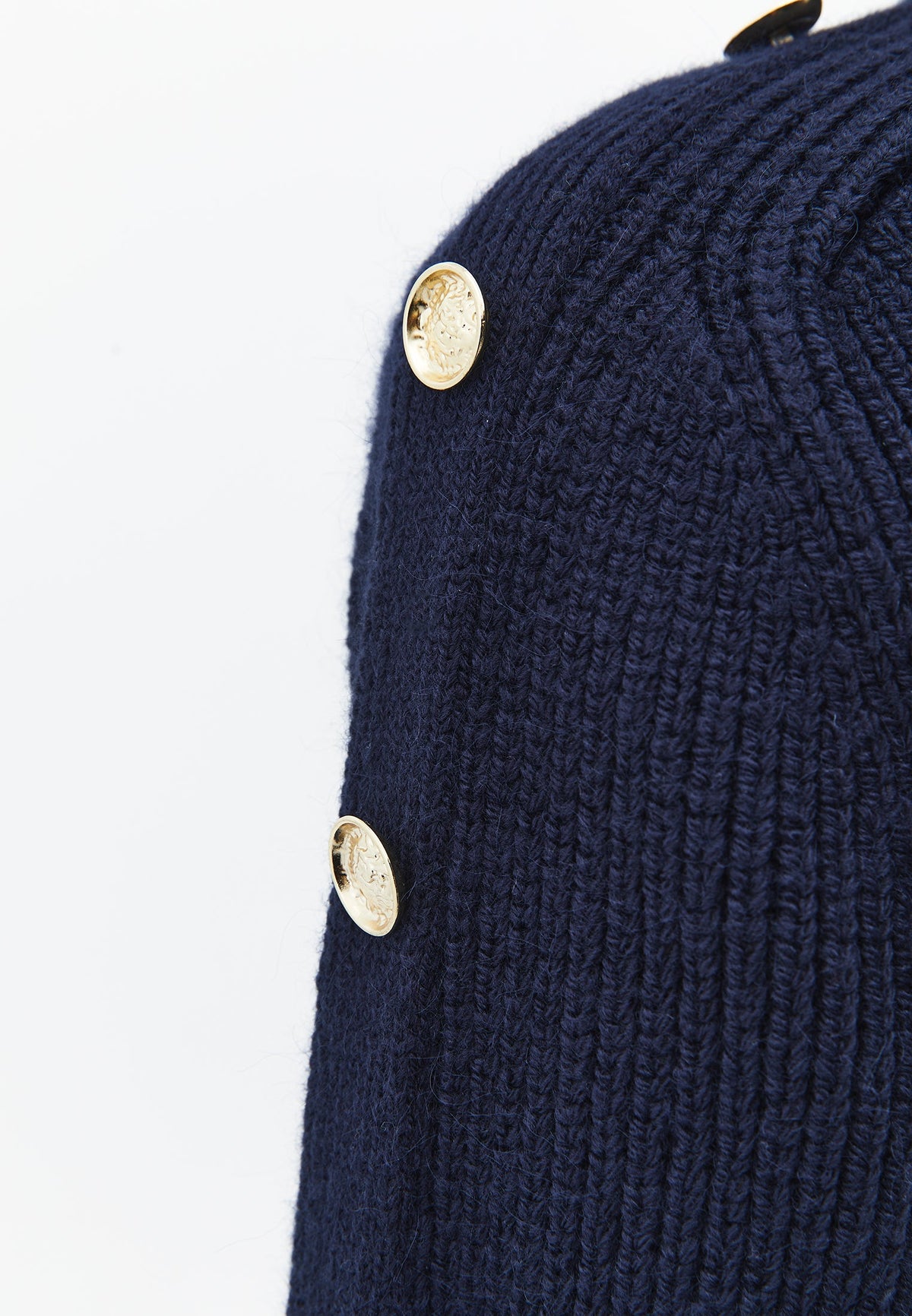 Sweater With Button Details - MIDNIGHT
