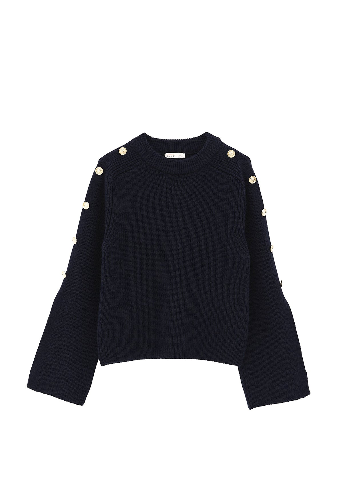 Sweater With Button Details - MIDNIGHT