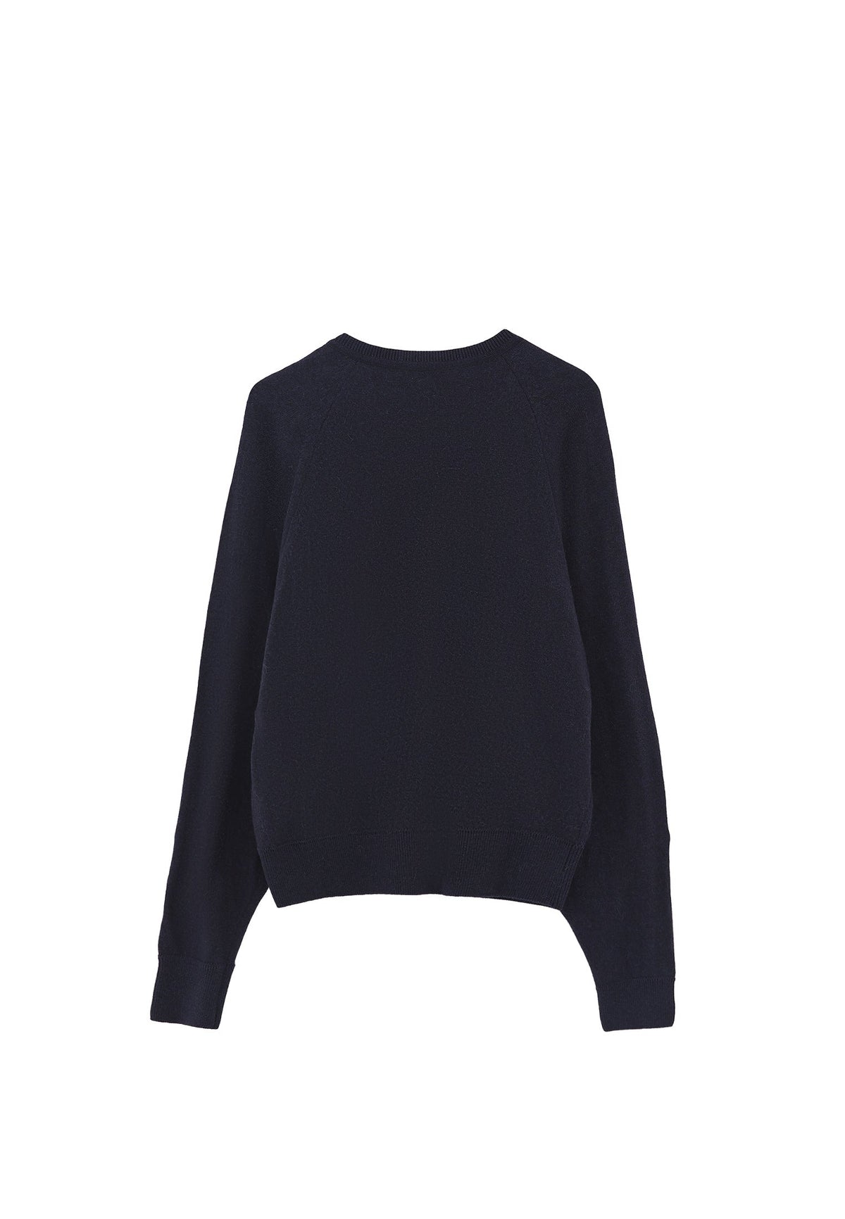 V Neck Raglan Sleeve Knit Sweater - MIDNIGHT