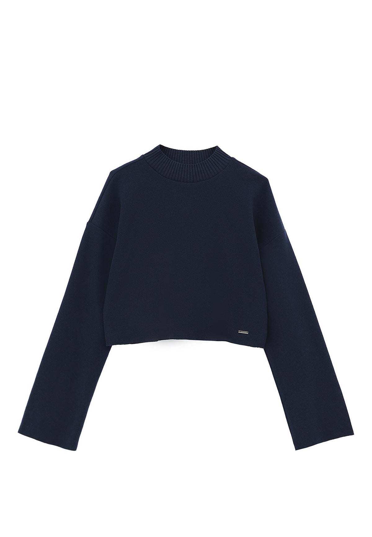 High Neck Cropped Sweater - MIDNIGHT