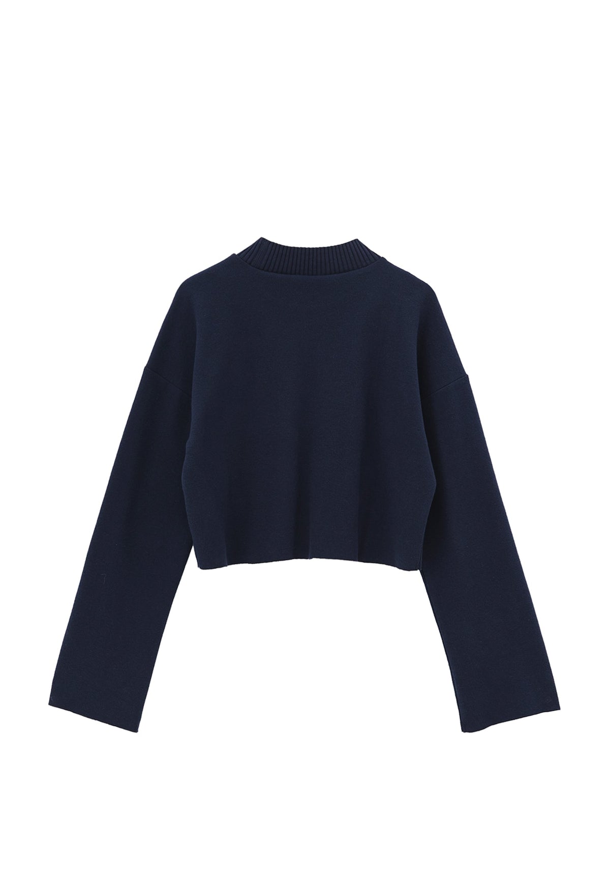 High Neck Cropped Sweater - MIDNIGHT