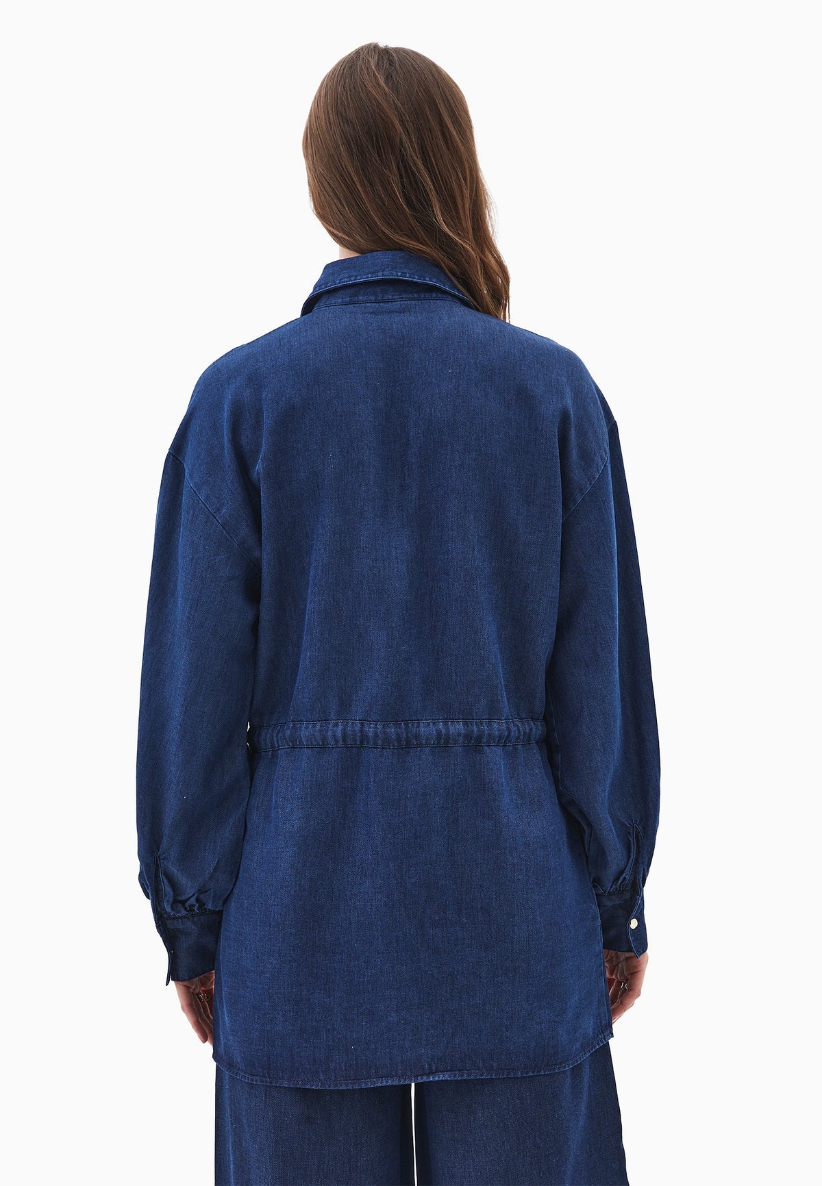 Long Tunic Shirt - MID BLUE DENIM