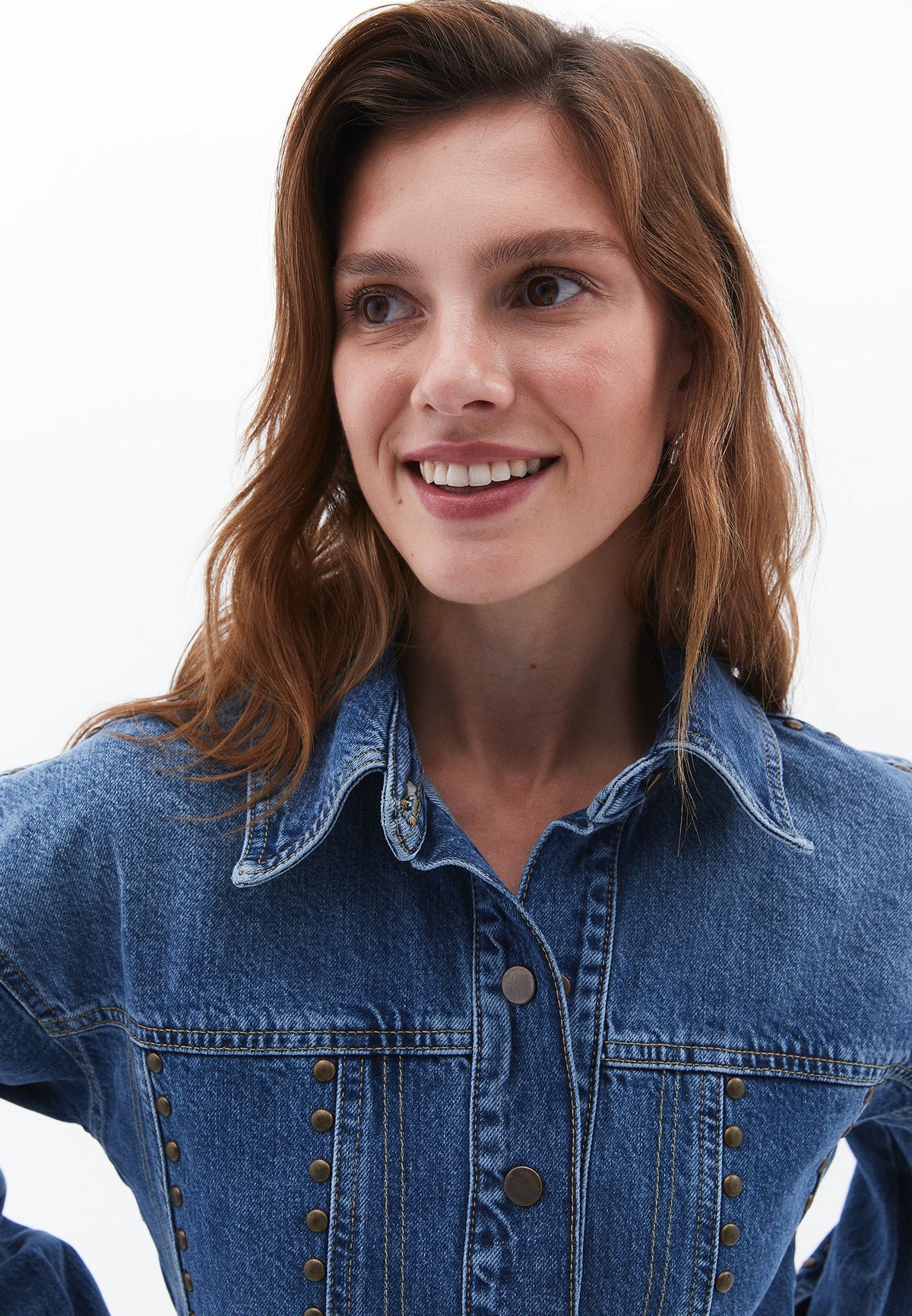 Denim Oversize Long Jumpsuit - MID BLUE DENIM