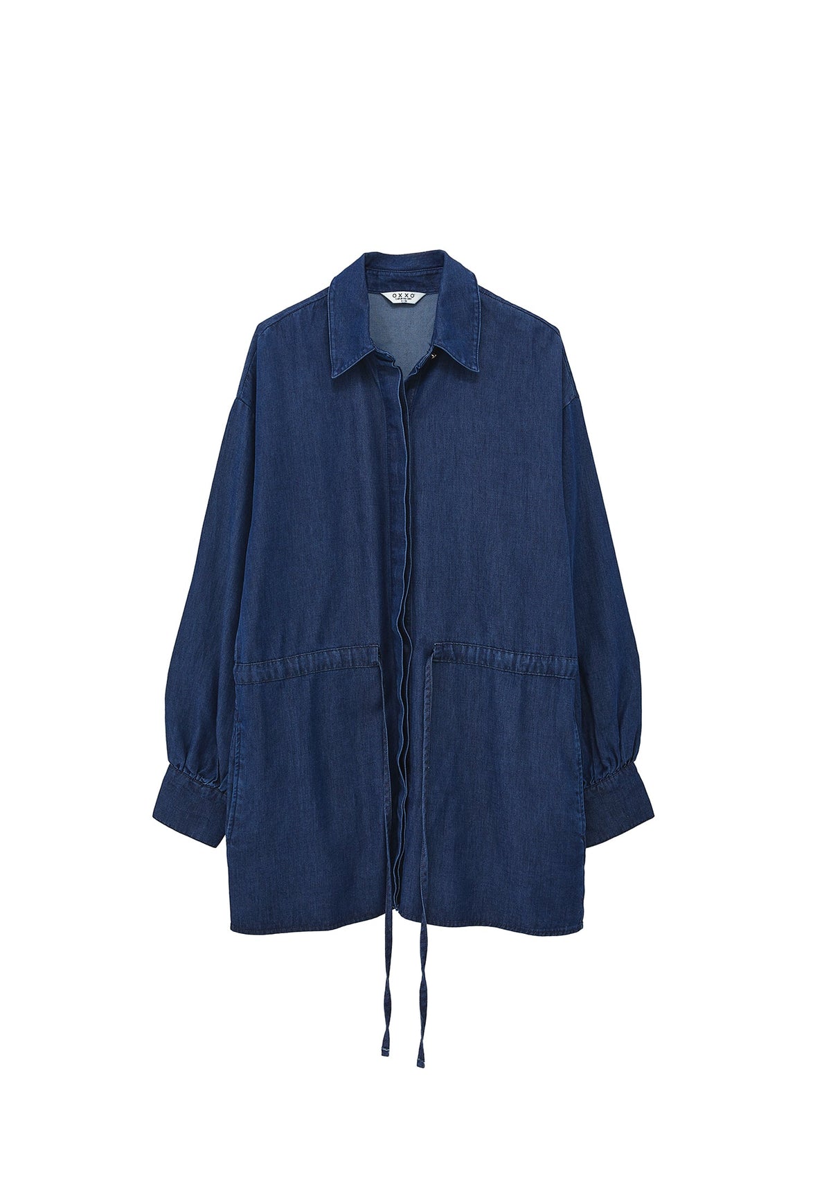 Long Tunic Shirt - MID BLUE DENIM