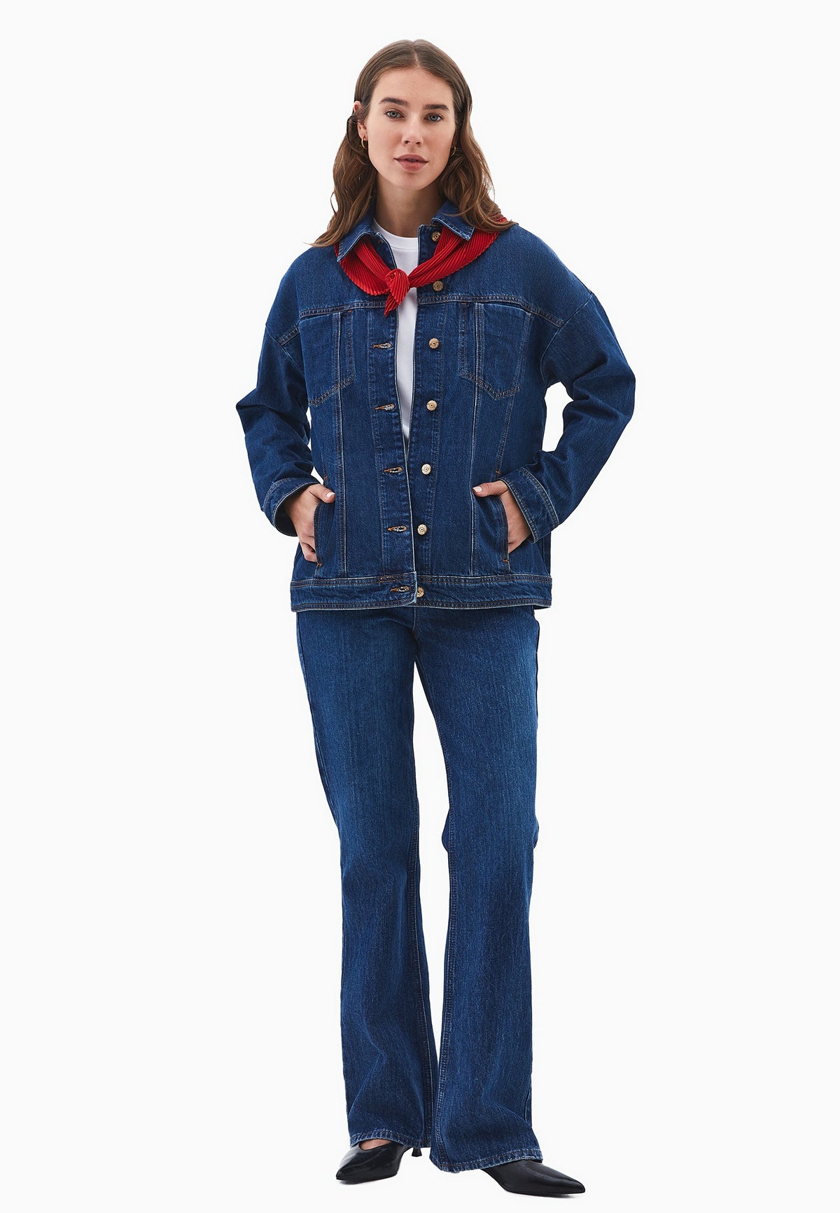 Oversize Denim Jacket - MID BLUE