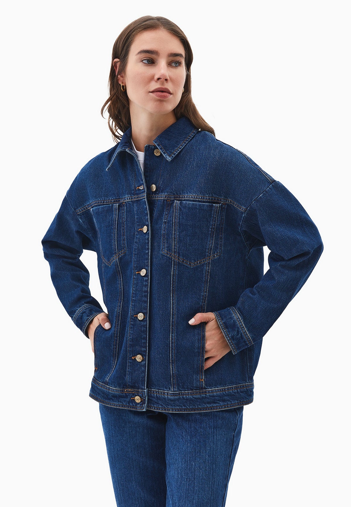Oversize Denim Jacket - MID BLUE